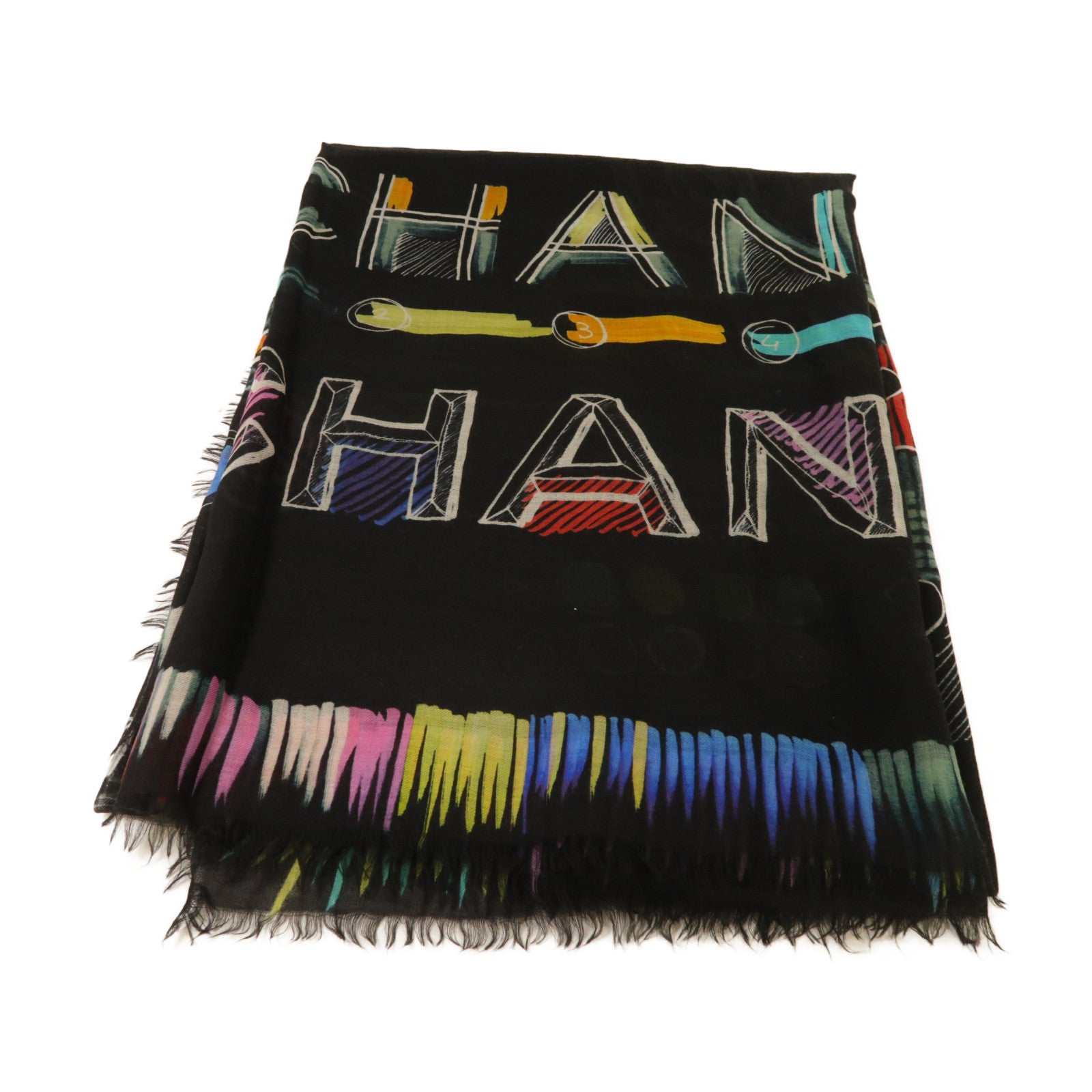 CHANEL 羊絨Scarf圍巾黑色