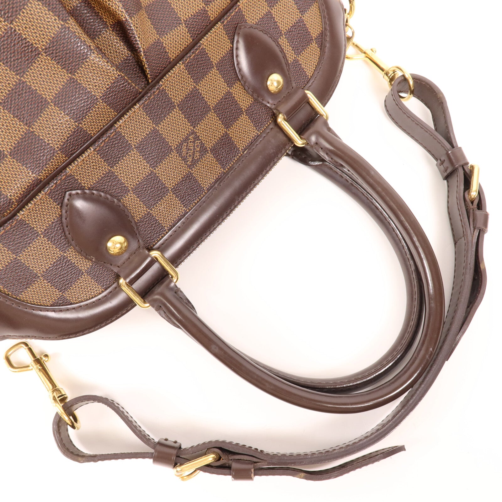 LOUIS VUITTON Damier Trevi PM金扣手挽肩背兩用袋