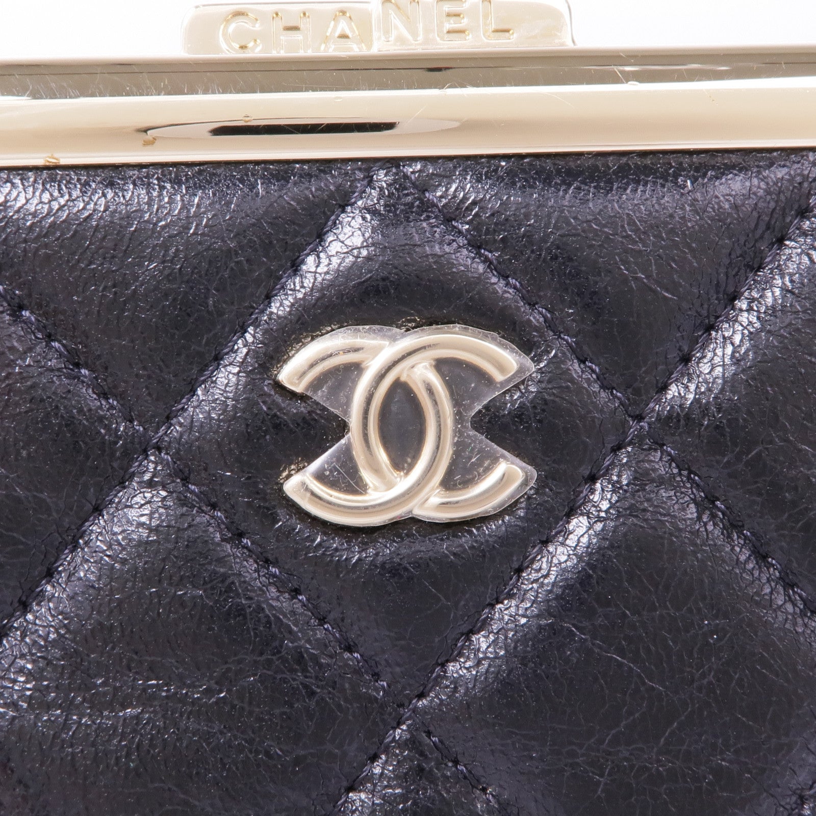 CHANEL 牛皮皮革Chain Shoulder金扣鏈帶肩背袋