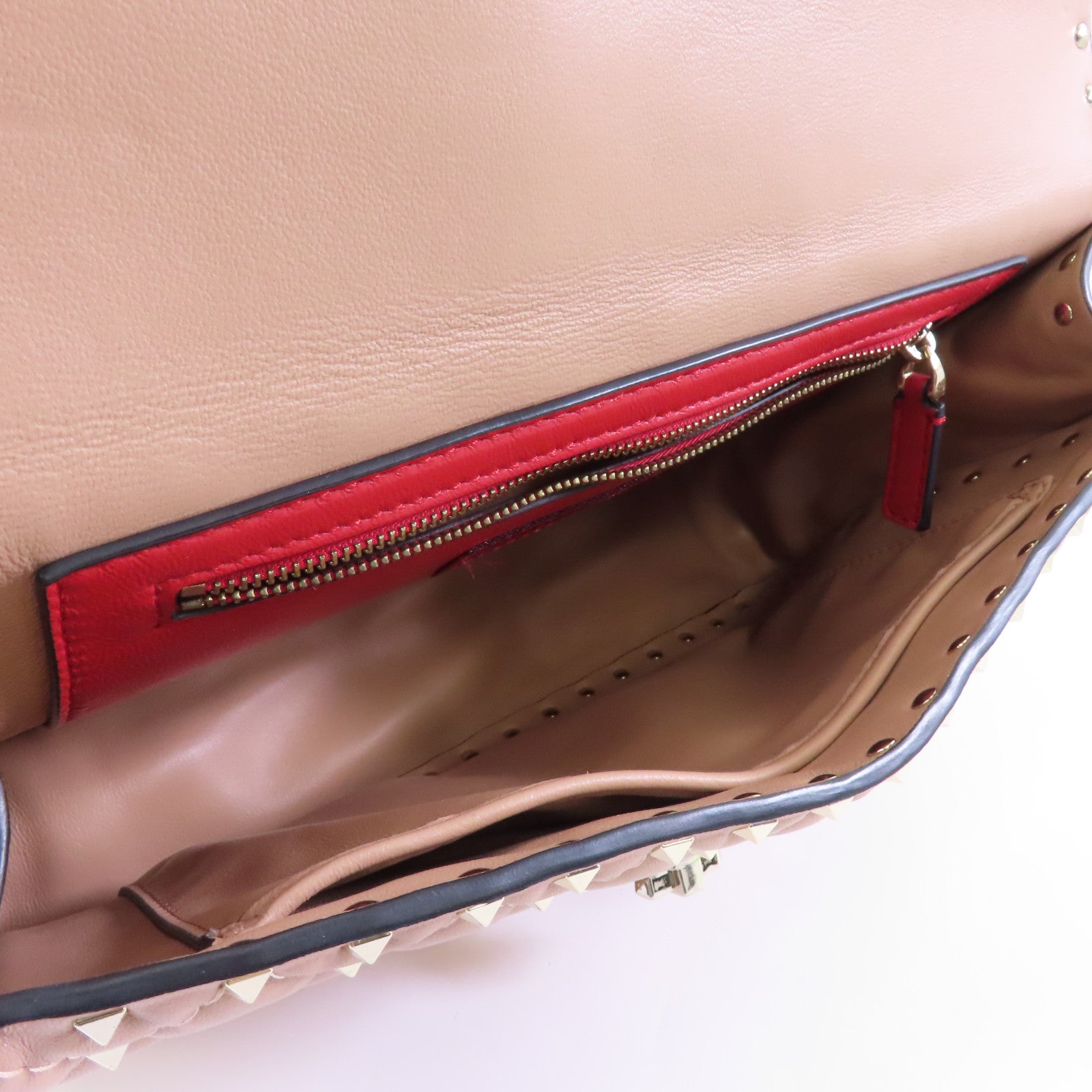 Valentino 牛皮皮革2way Shoulder Bag金扣手挽肩背兩用袋粉紅色