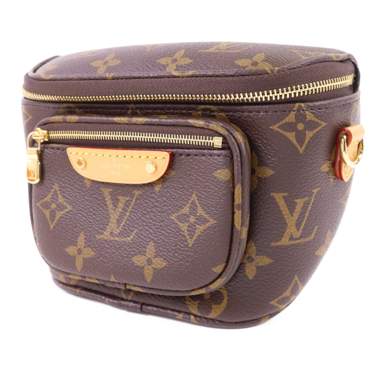LOUIS VUITTON Monogram Mini Bumbag金扣手挽肩背兩用袋棕色