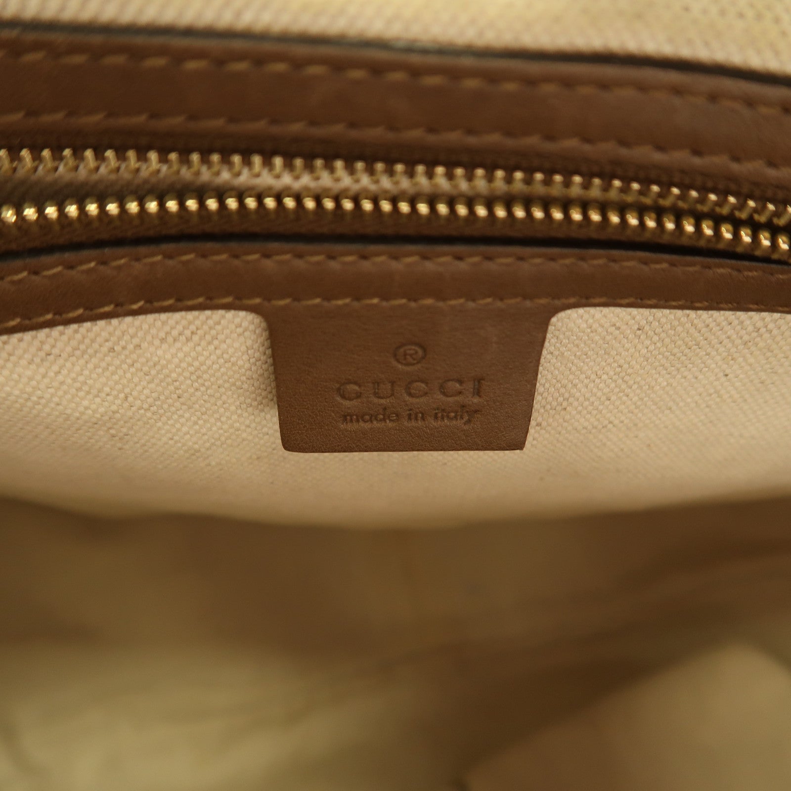 GUCCI GG SHW Shoulder Bag 309618 Calfskin Leather Brown