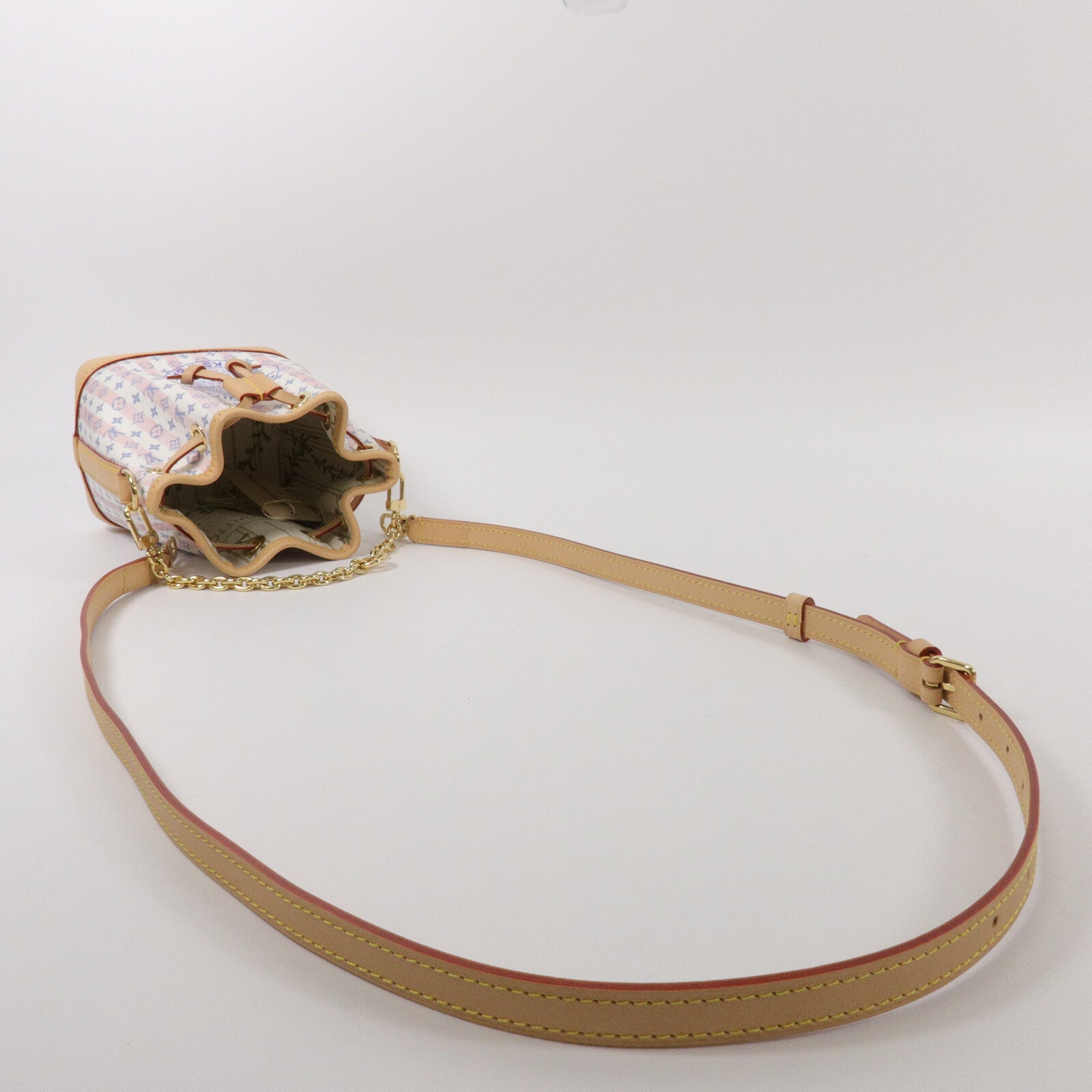 LOUIS VUITTON Bicolor Monogram Nano Noe鏈帶手挽肩背兩用袋