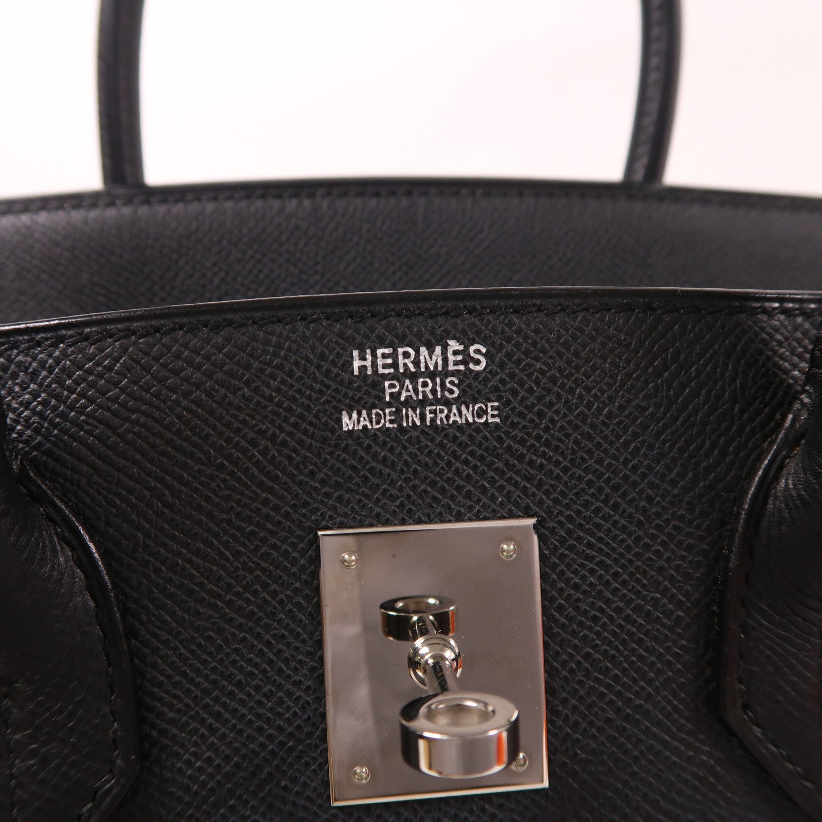 HERMES Epsom皮革Birkin 35銀扣手挽袋黑色