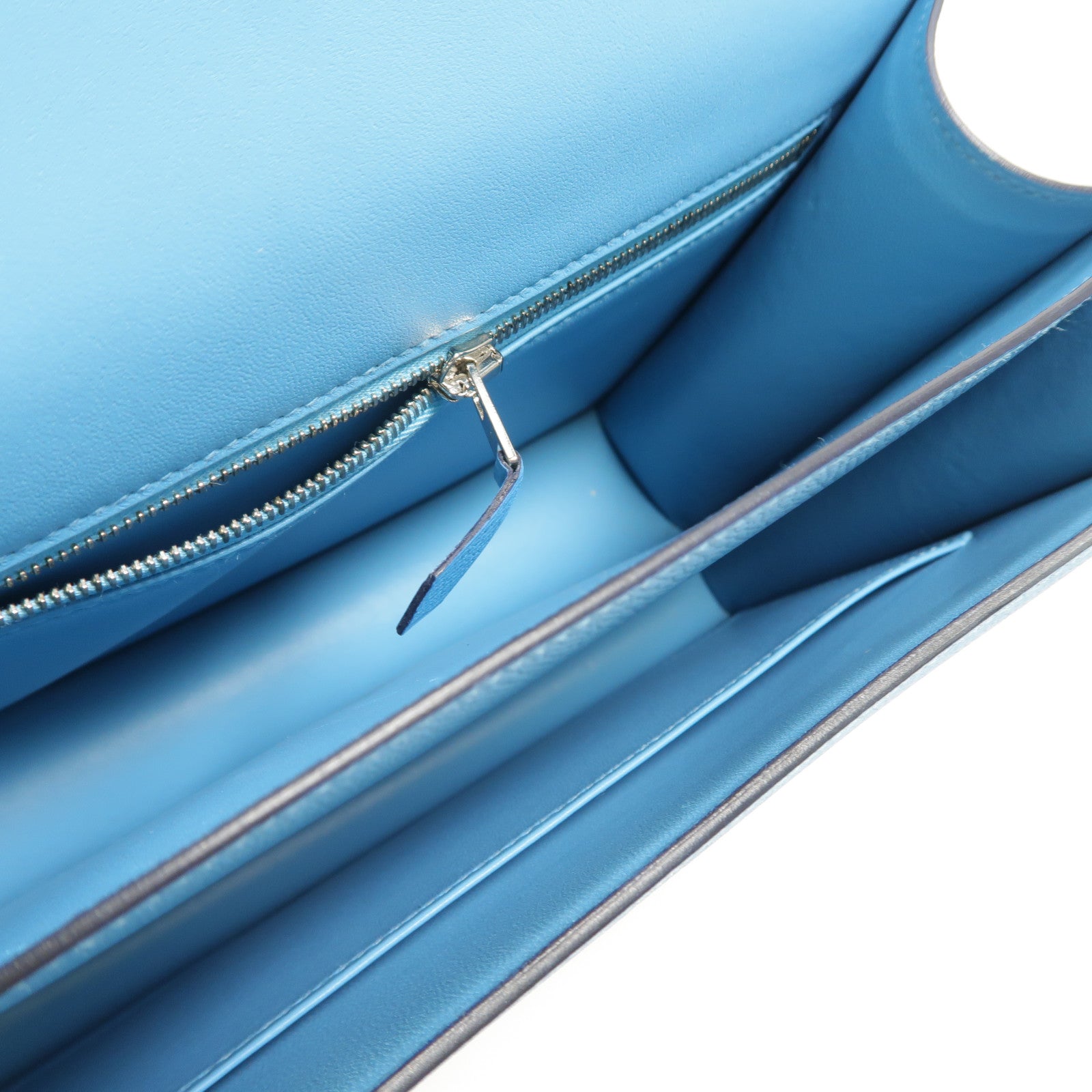 HERMES Epsom皮革Constance 24肩背袋Bleu Du Nord/Rouge de Coeur