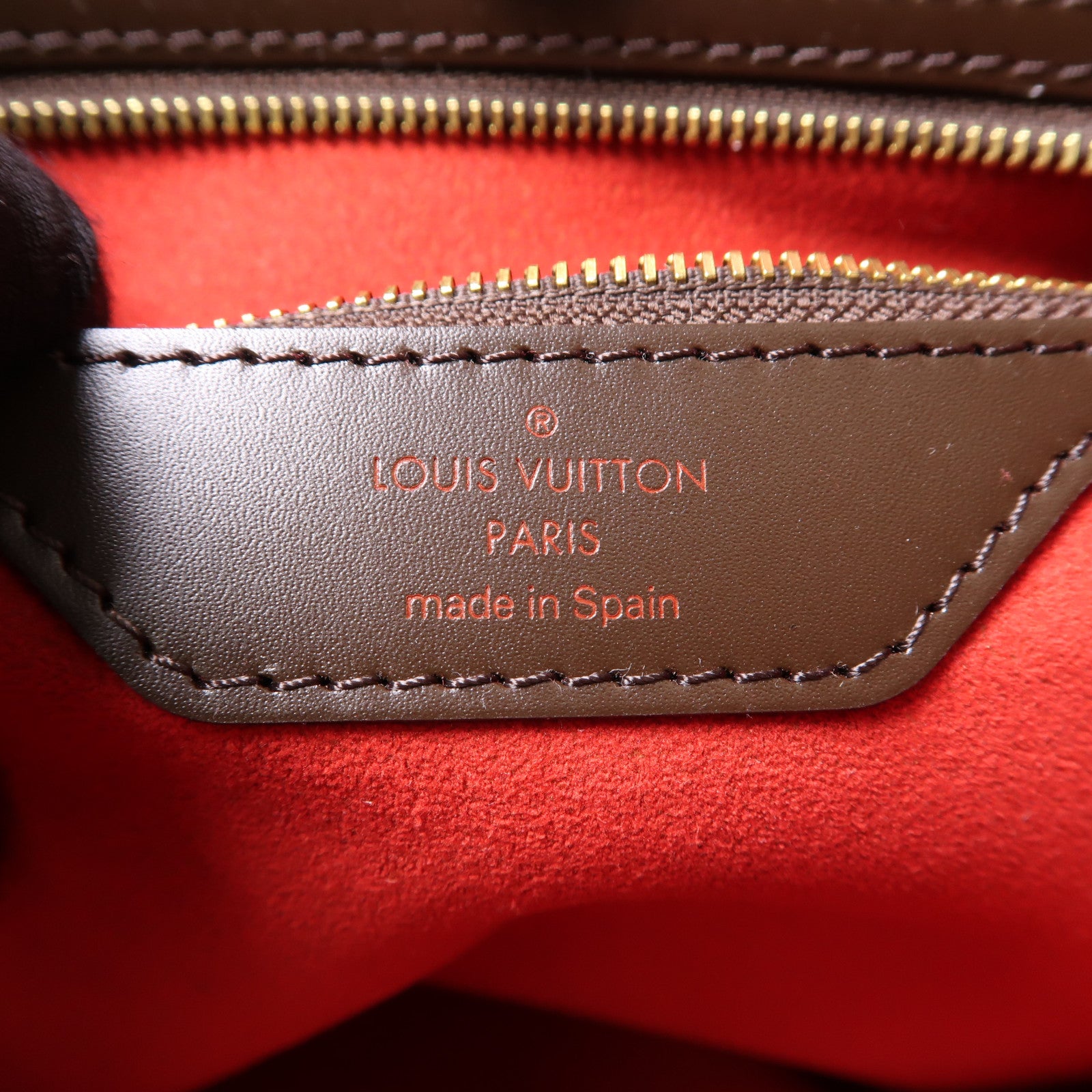 LOUIS VUITTON Damier Hampstead MM金扣肩背袋棕色
