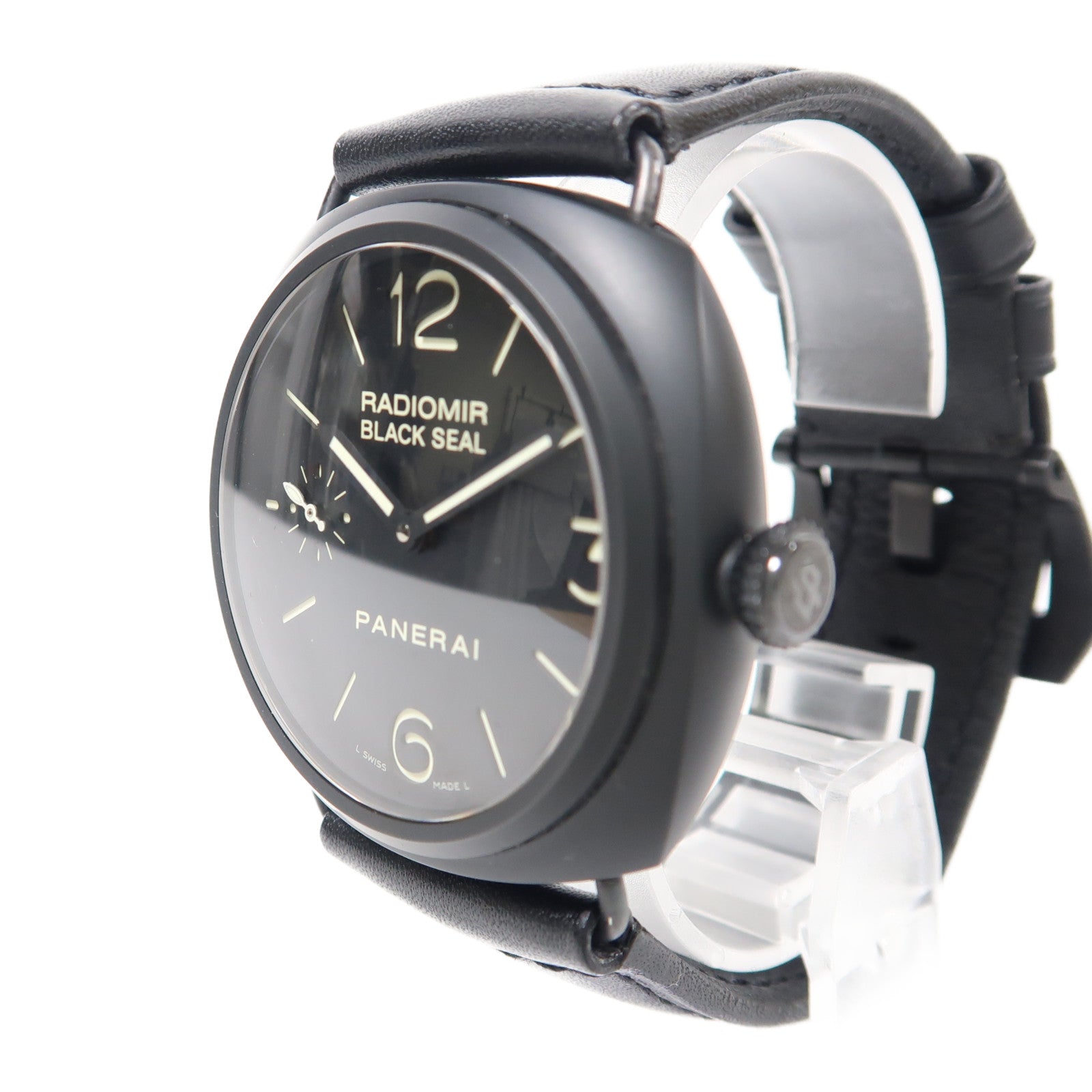 PANERAI Radiomir Black Seal不鏽鋼/橡胶帶Hand Volume Watch手錶自動機芯黑色
