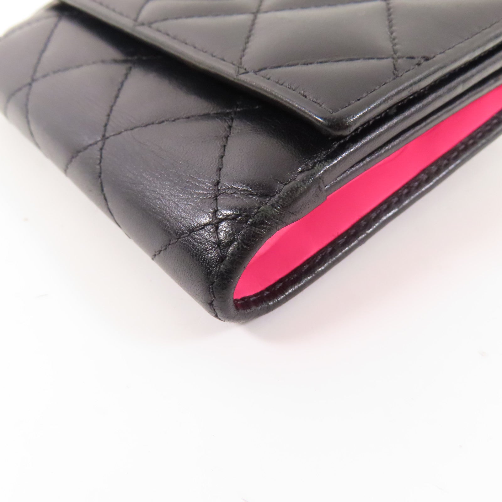 CHANEL 【激減優惠】牛皮皮革Cambon Compact Wallet錢包