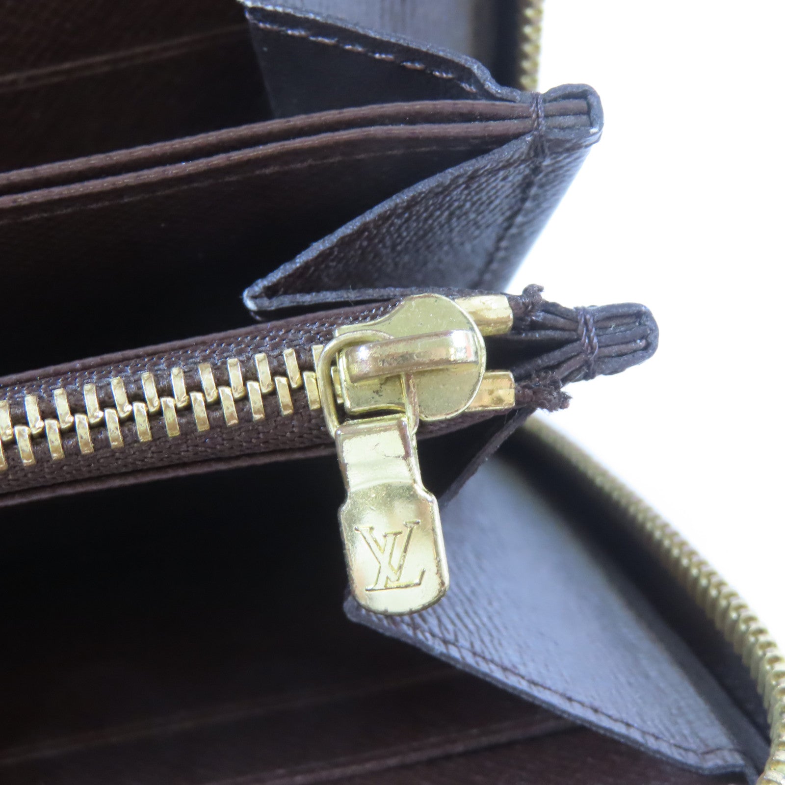LOUIS VUITTON Damier Zippy Wallet金扣長錢包啡色