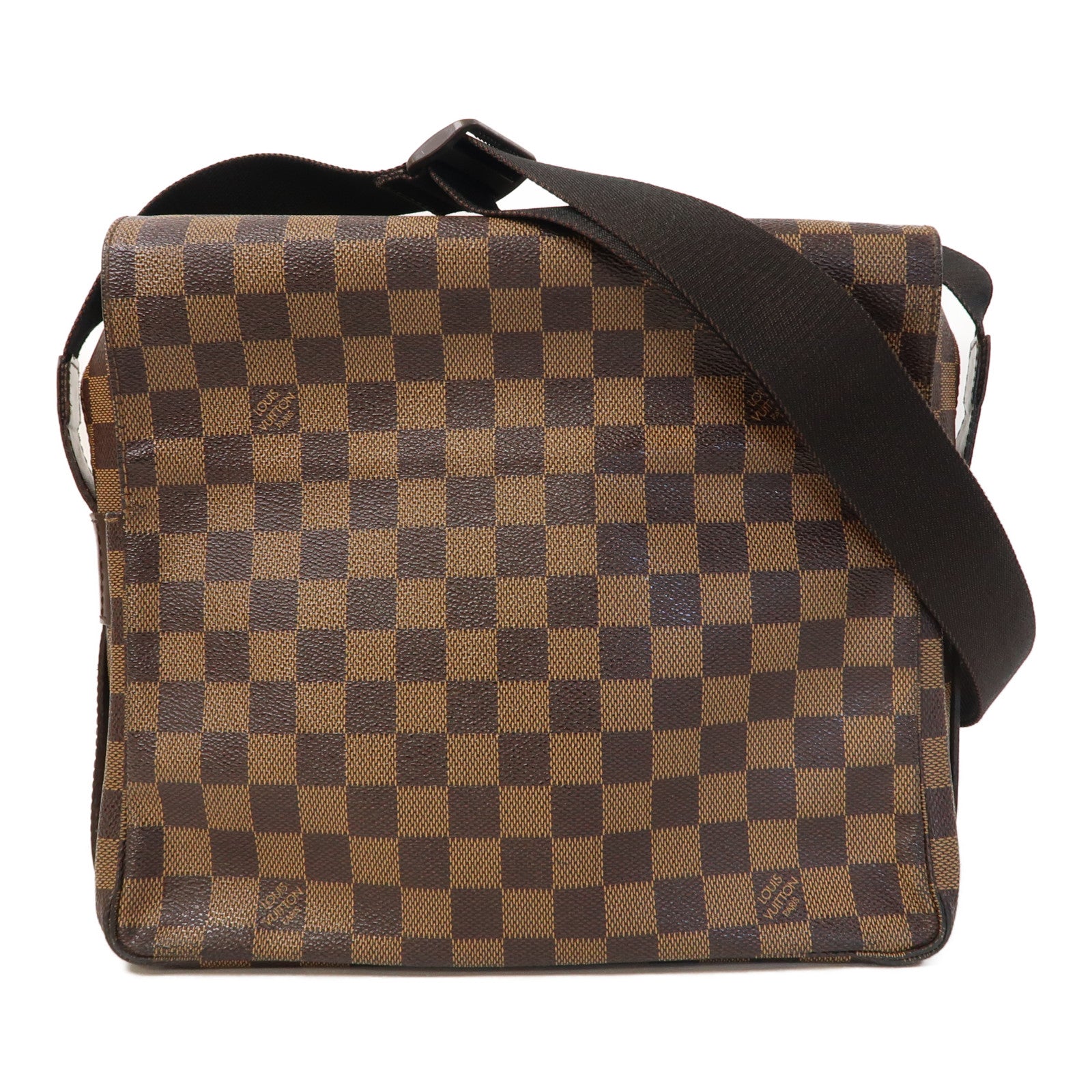 LOUIS VUITTON 【激減優惠】Damier Ebene Naviglio金扣肩背袋啡色