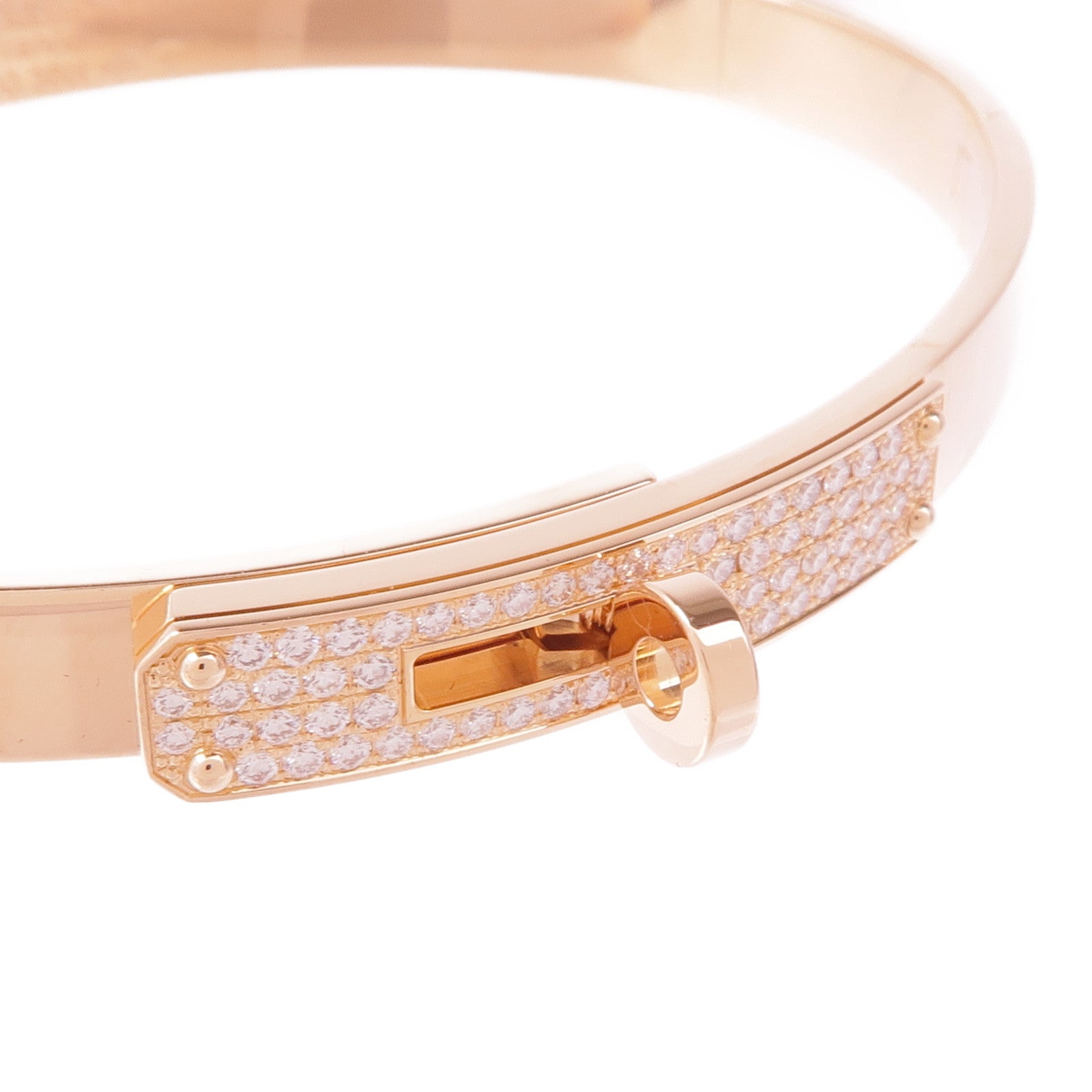 HERMES 18K玫瑰金Kelly Bracelet鑽石手鏈US#15.5 Hermes#61