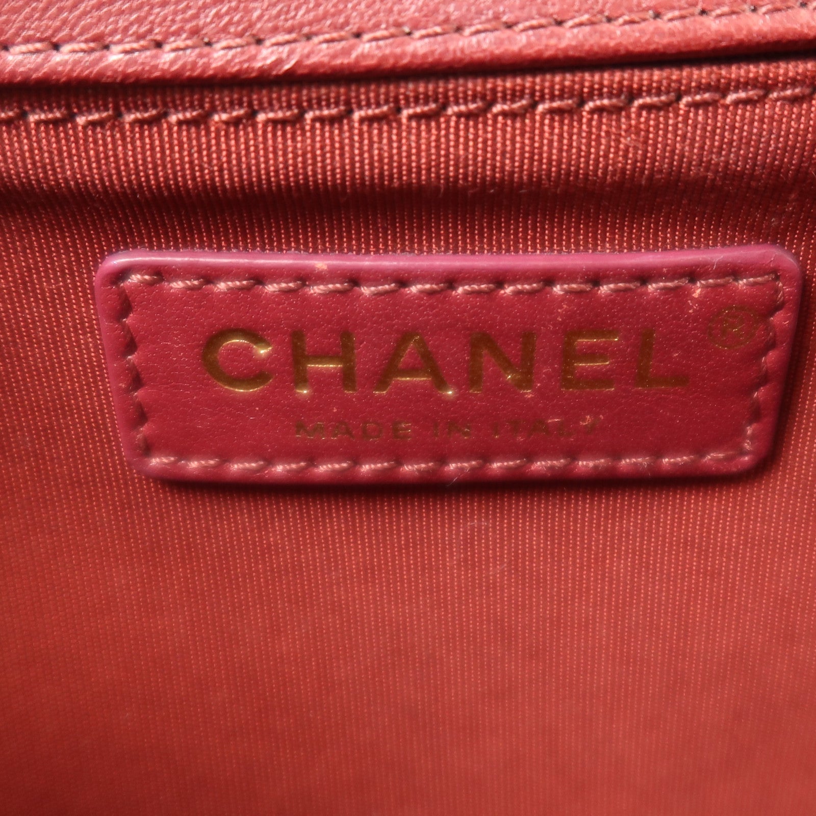 CHANEL 羊皮皮革/斜紋軟呢Boy 25金扣鏈帶肩背袋