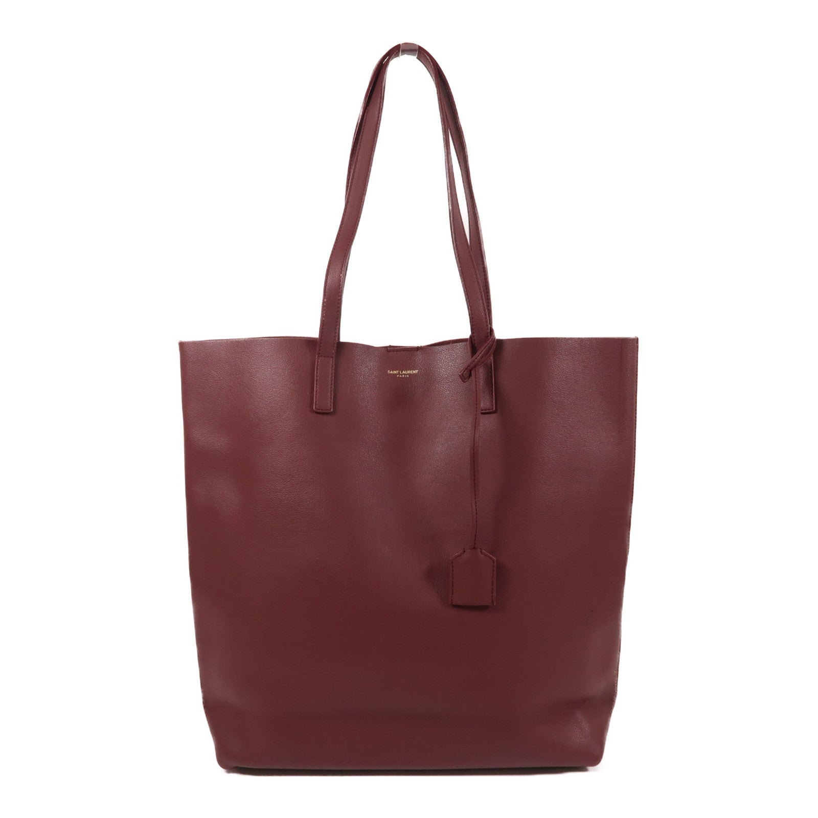 SAINT LAURENT 牛皮皮革Tote Bag金扣肩背袋紅色