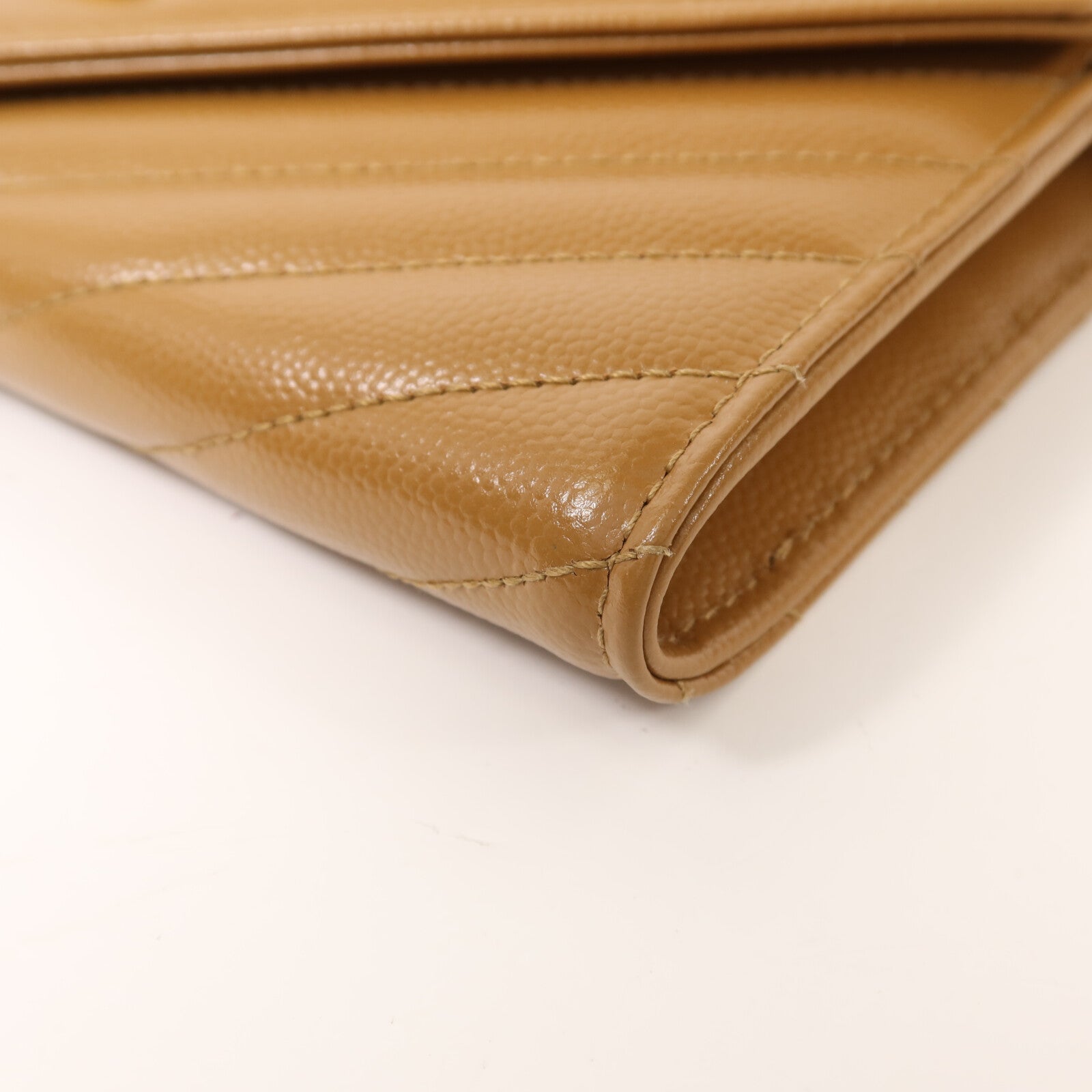 SAINT LAURENT 【激減優惠】牛皮皮革Large Flap Wallet金扣長錢包