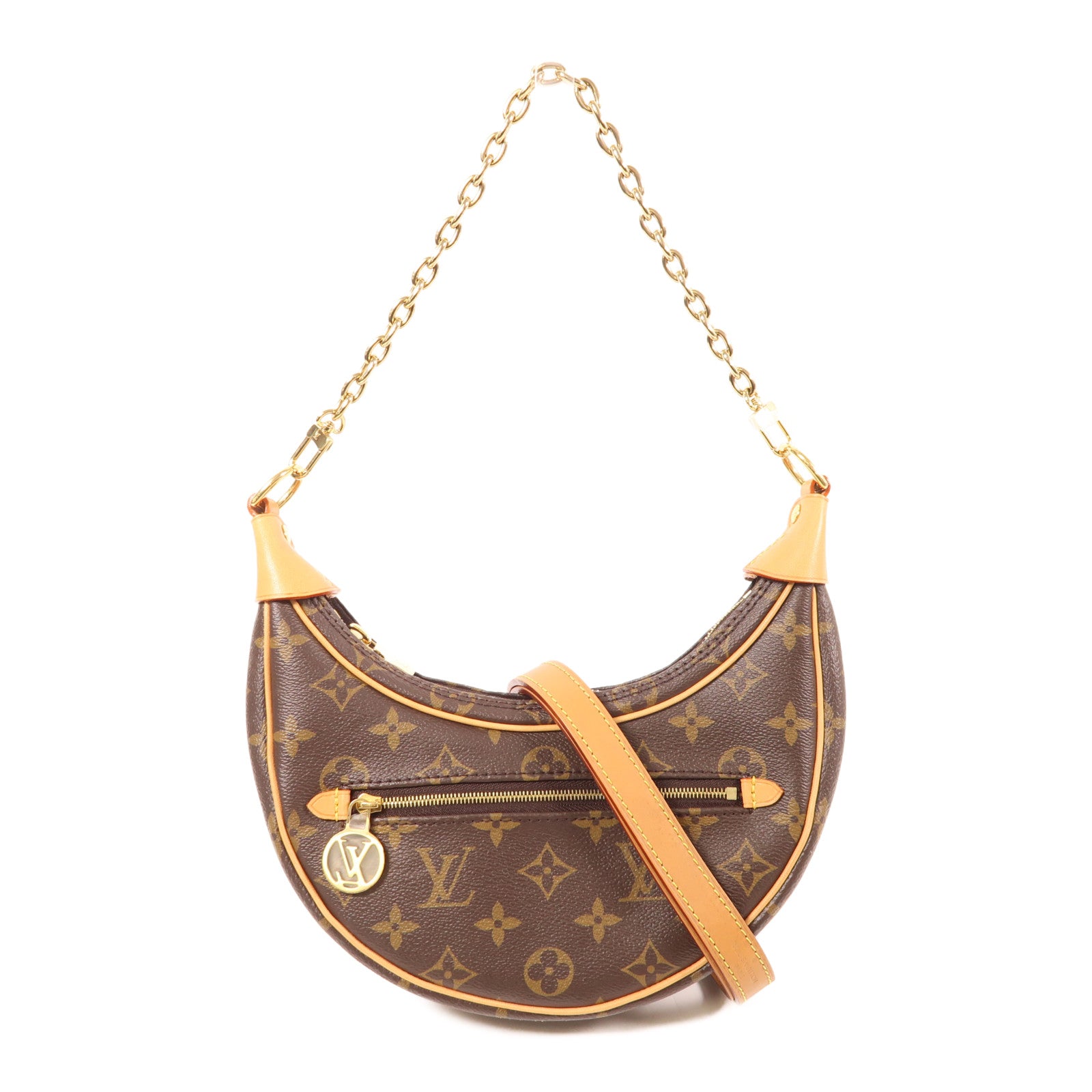 LOUIS VUITTON LV GHW Loop 2 Way Shoulder Bag M81098 Monogram Brown