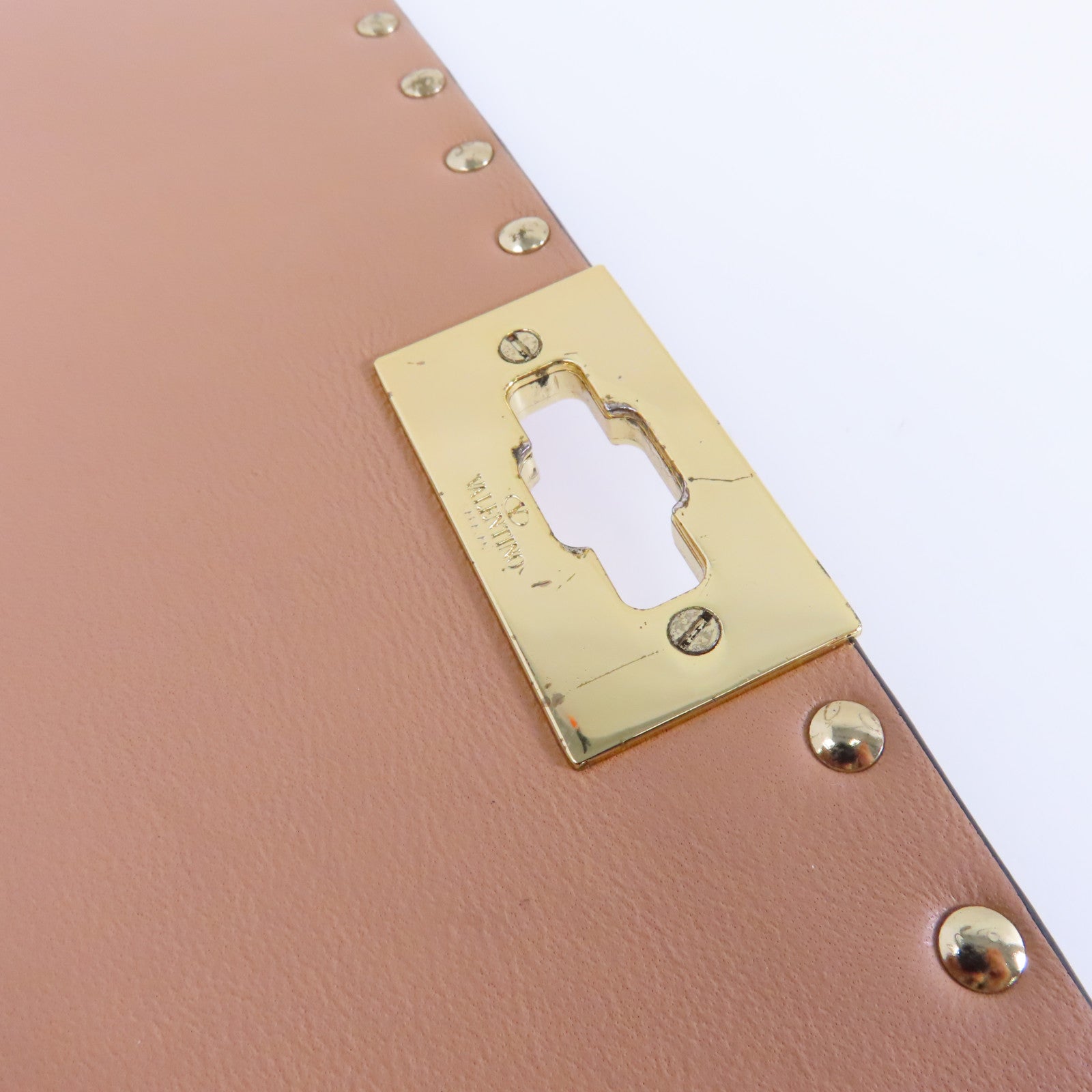 Valentino 牛皮皮革2way Shoulder Bag金扣手挽肩背兩用袋粉紅色