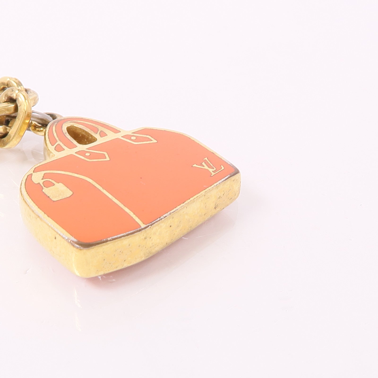 LOUIS VUITTON LV Speedy Charm Bag M66985 Metal Gold Purple Pink
