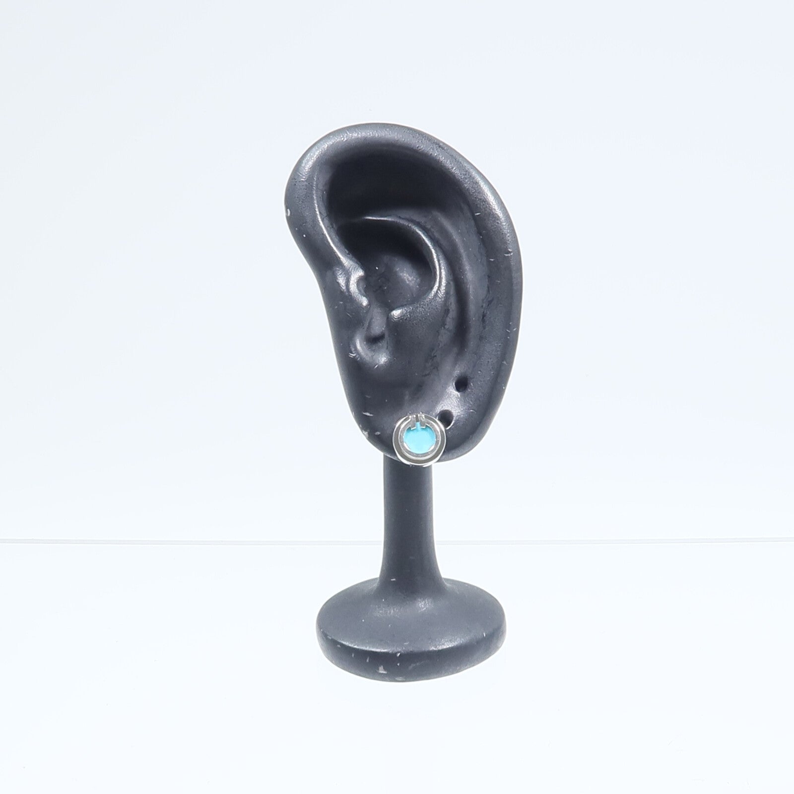 TIFFANY＆CO 18K白金T Turquoise Circle耳環
