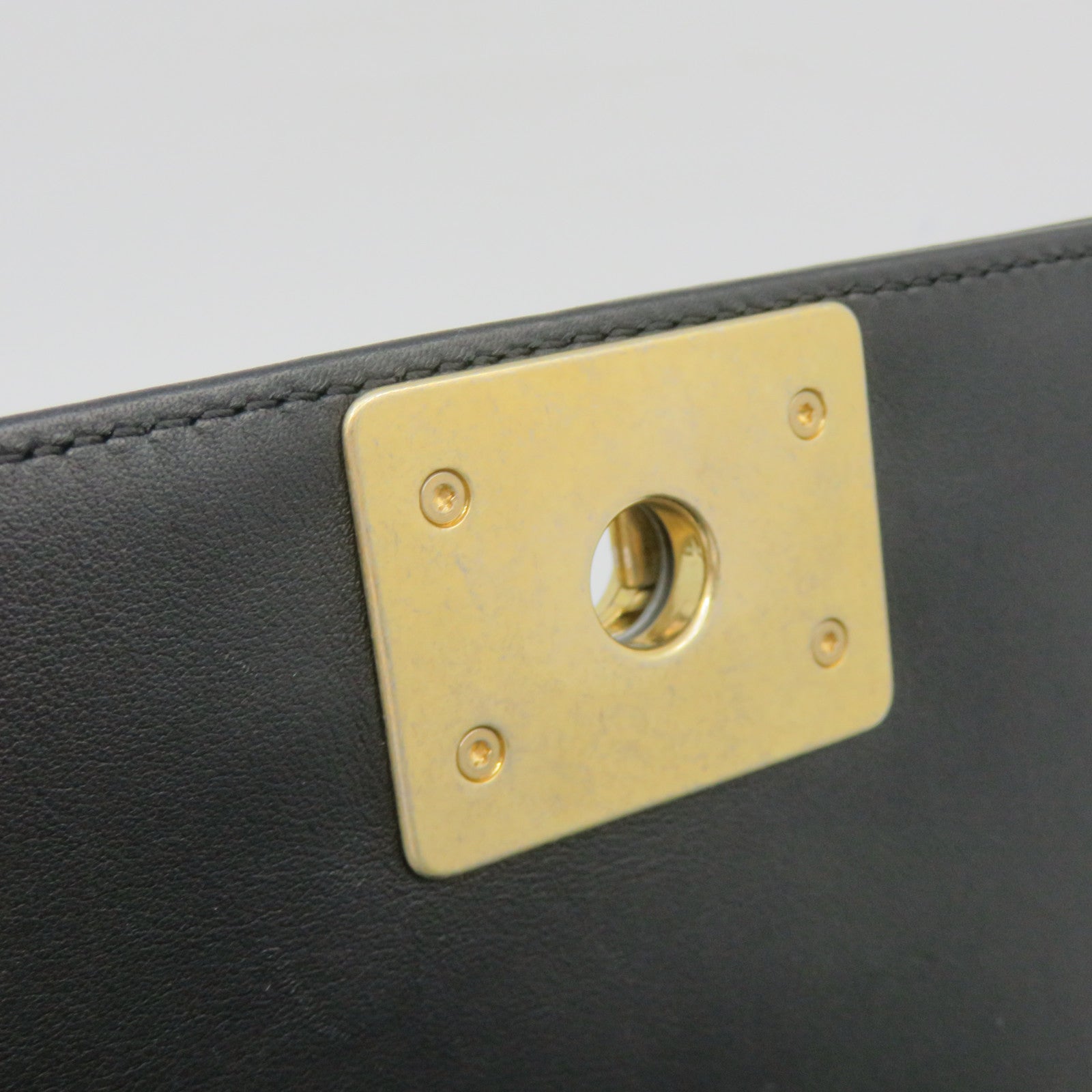 CHANEL Rhombus Sheepskin Leather Boy 25 2Way Shoulder Bag Gold Buckle Chain Belt Shoulder Bag Black