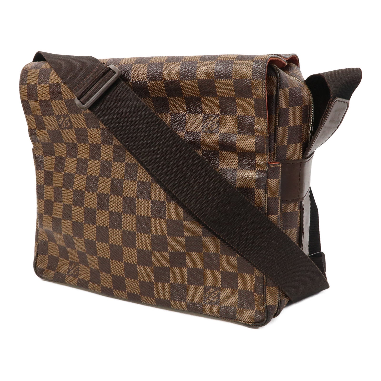 LOUIS VUITTON 【激減優惠】Damier Ebene Naviglio金扣肩背袋啡色