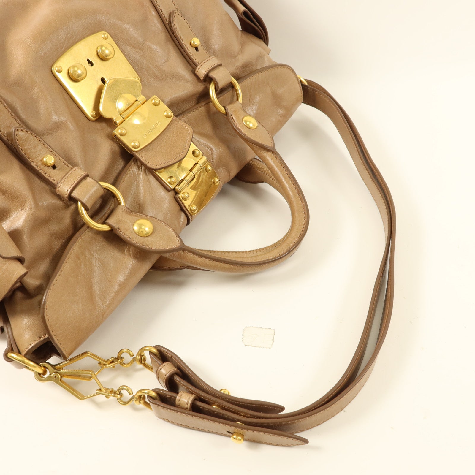 Miu Miu 牛皮皮革Bow Bag金扣手挽肩背兩用袋