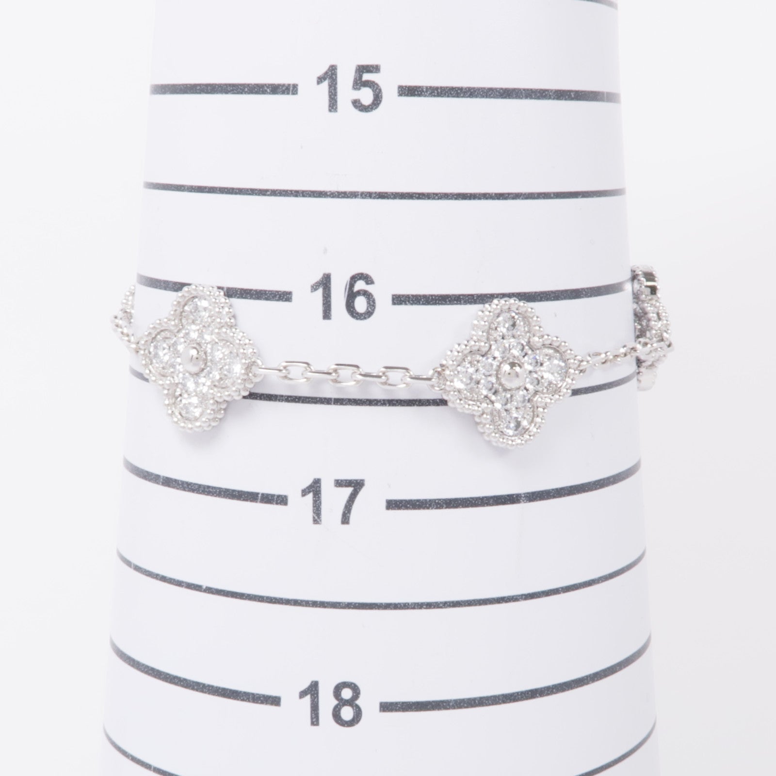 Van Cleef & Arpels 18k白金/鑽石Vintage Alhambra Bracelet手鏈