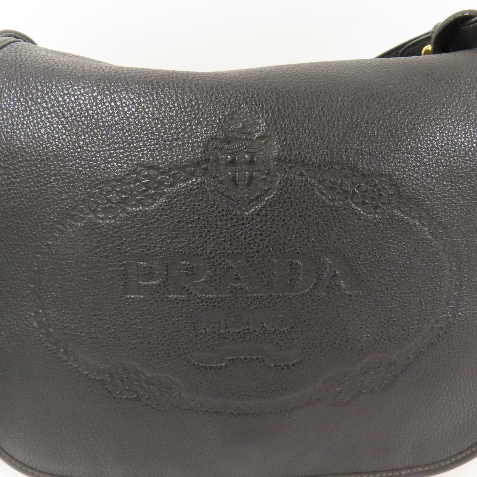 PRADA 牛皮皮革Shoulder Bag 金扣肩背袋