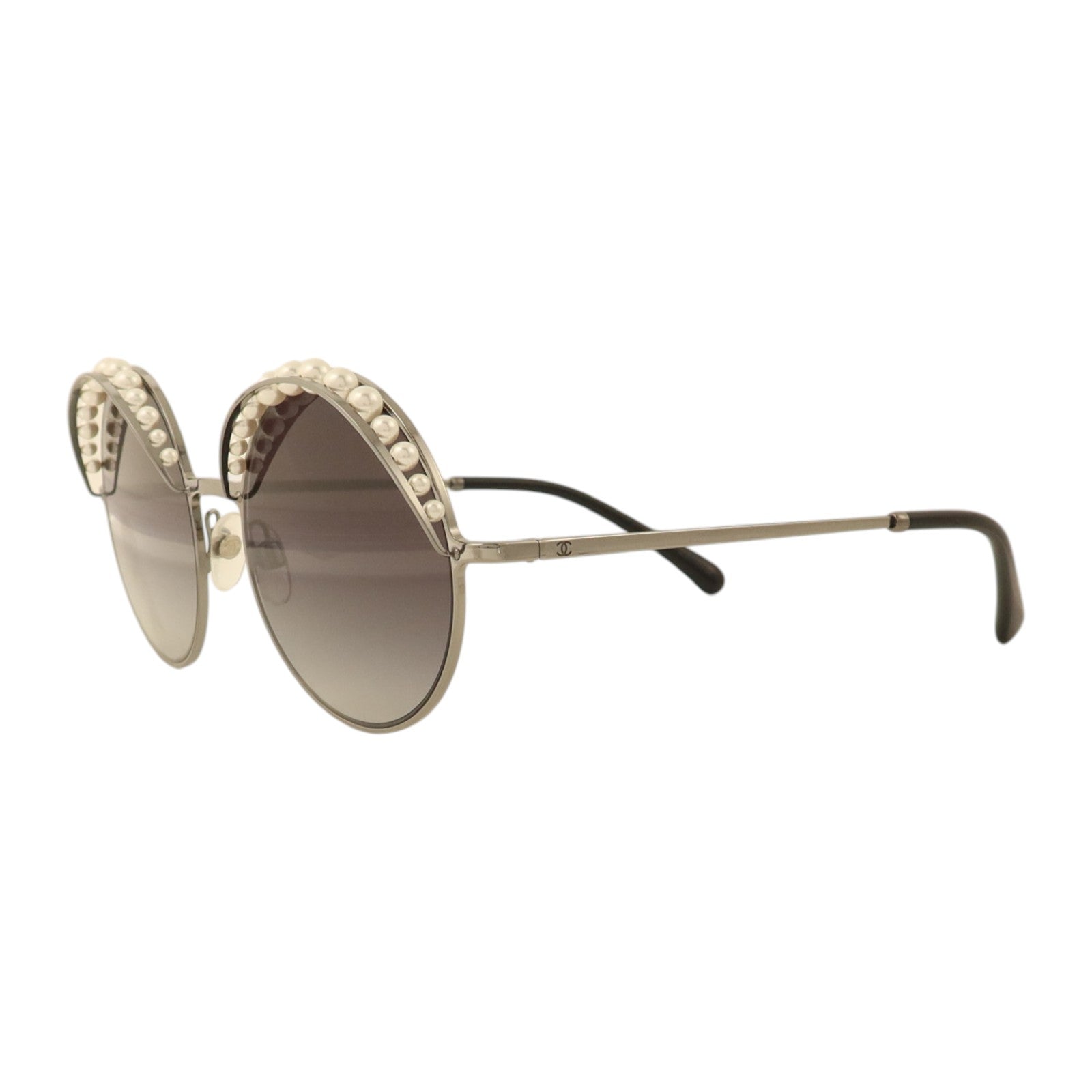 CHANEL 金屬/PVC Pearl Round Sunglasses太陽眼鏡