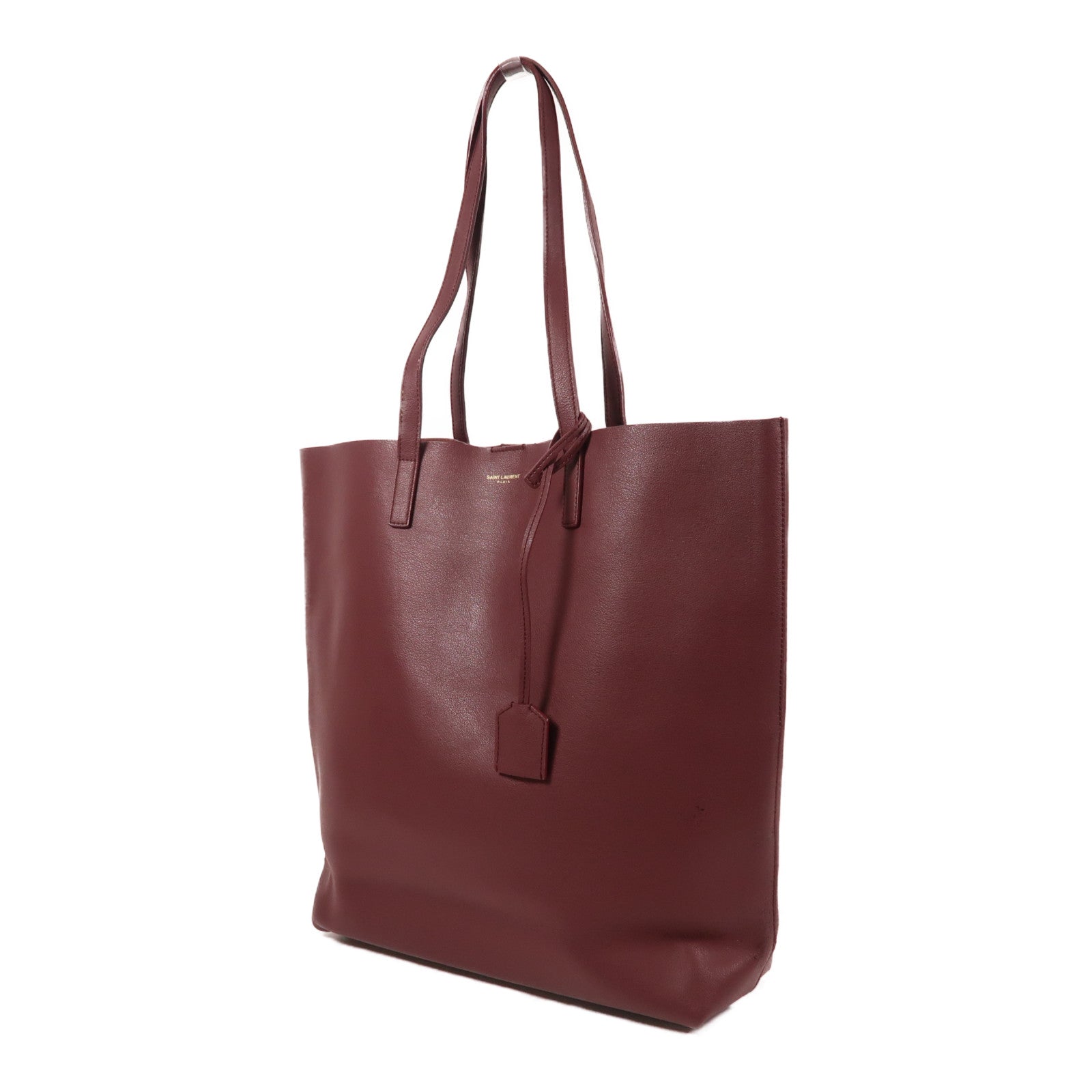 SAINT LAURENT 牛皮皮革Tote Bag金扣肩背袋紅色