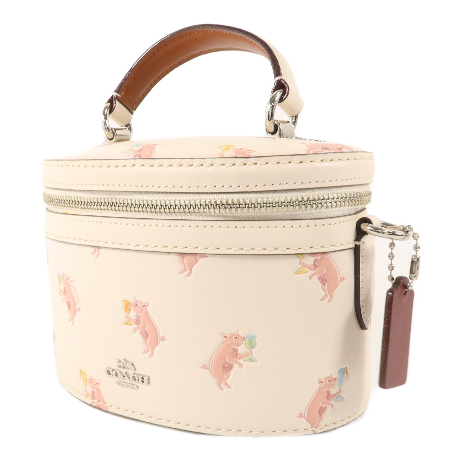 COACH 牛皮皮革Trail Bag With Party Pig Print手挽肩背兩用袋
