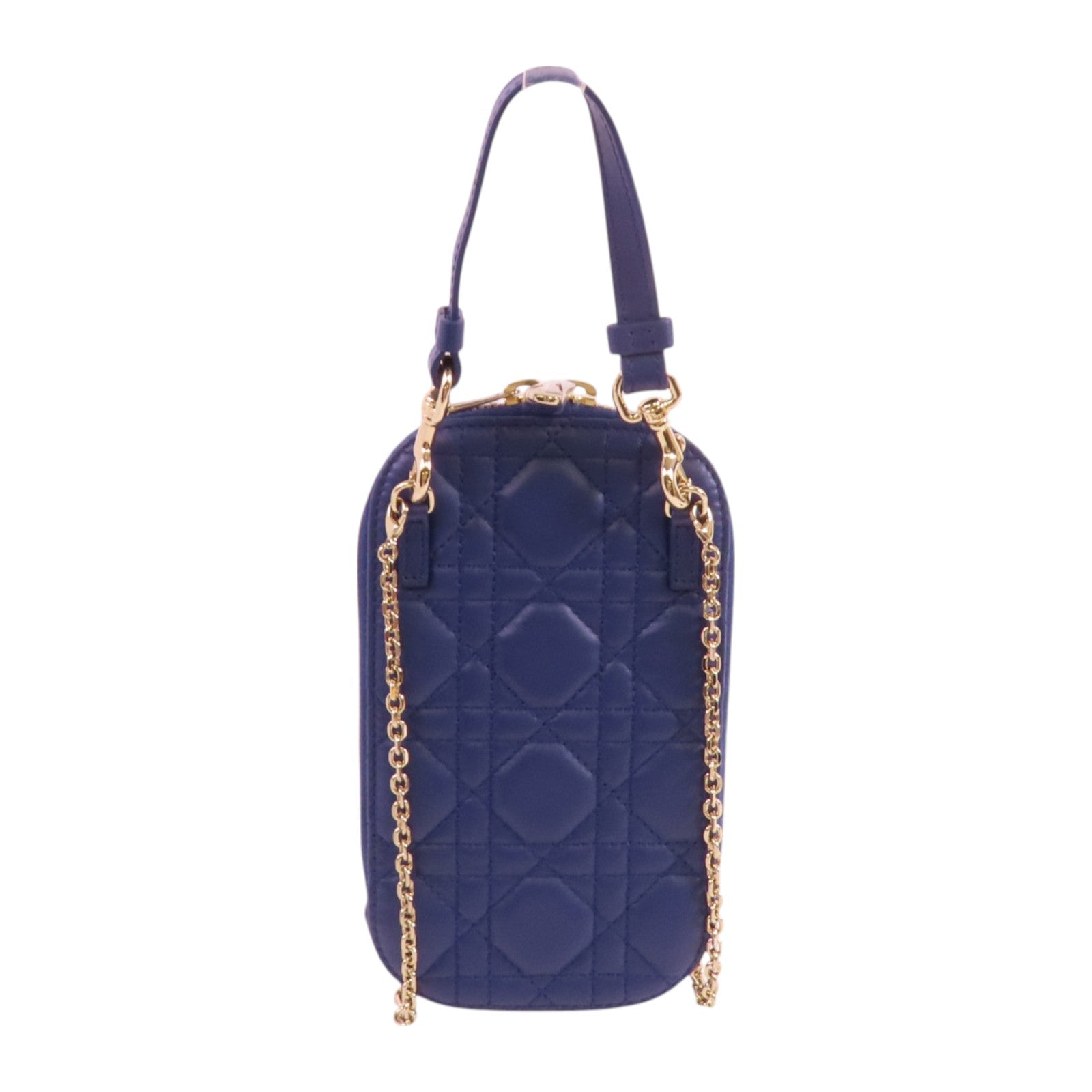 Dior CD GHW Phone Shoulder Bag Handbag Lambskin Leather