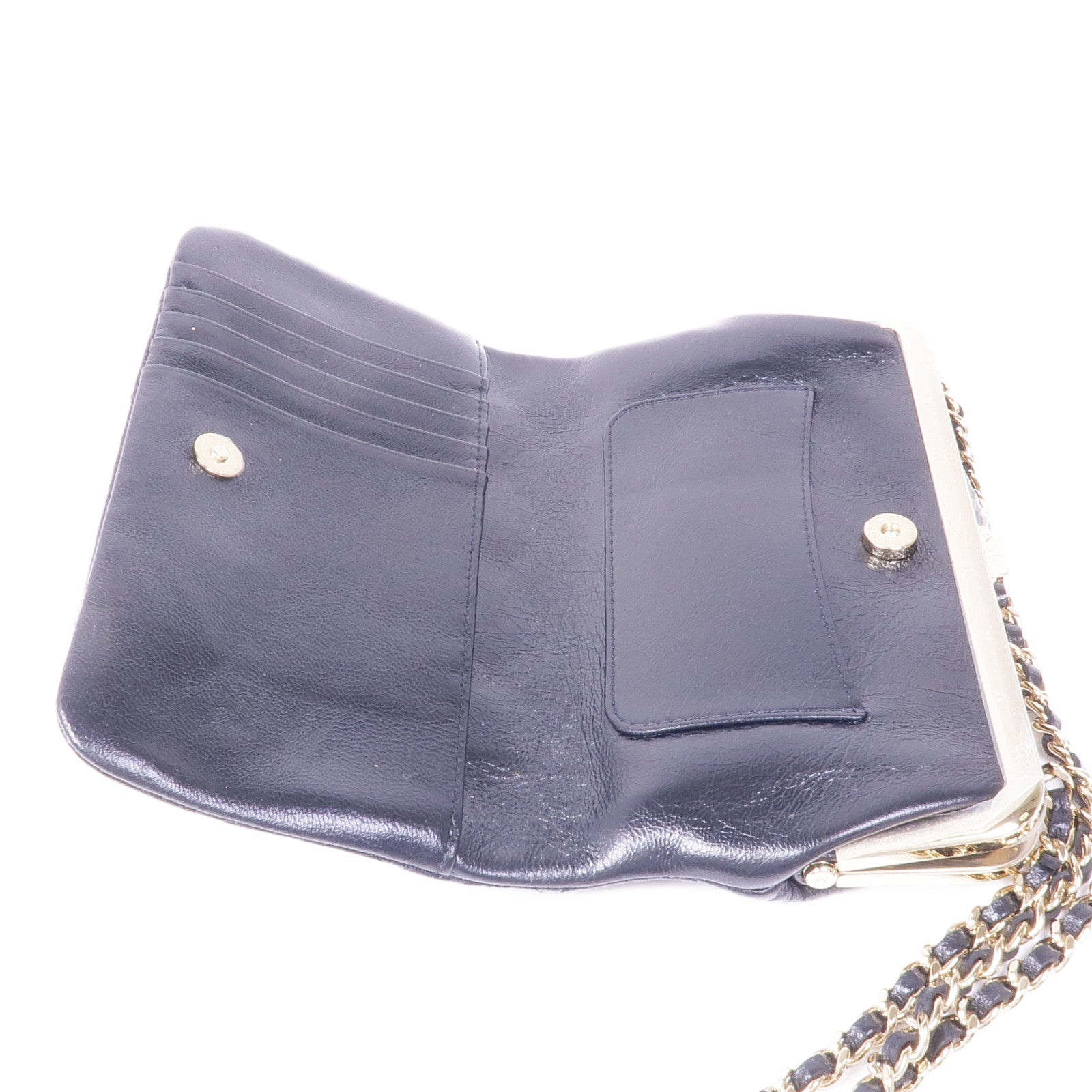 CHANEL 牛皮皮革Chain Shoulder金扣鏈帶肩背袋