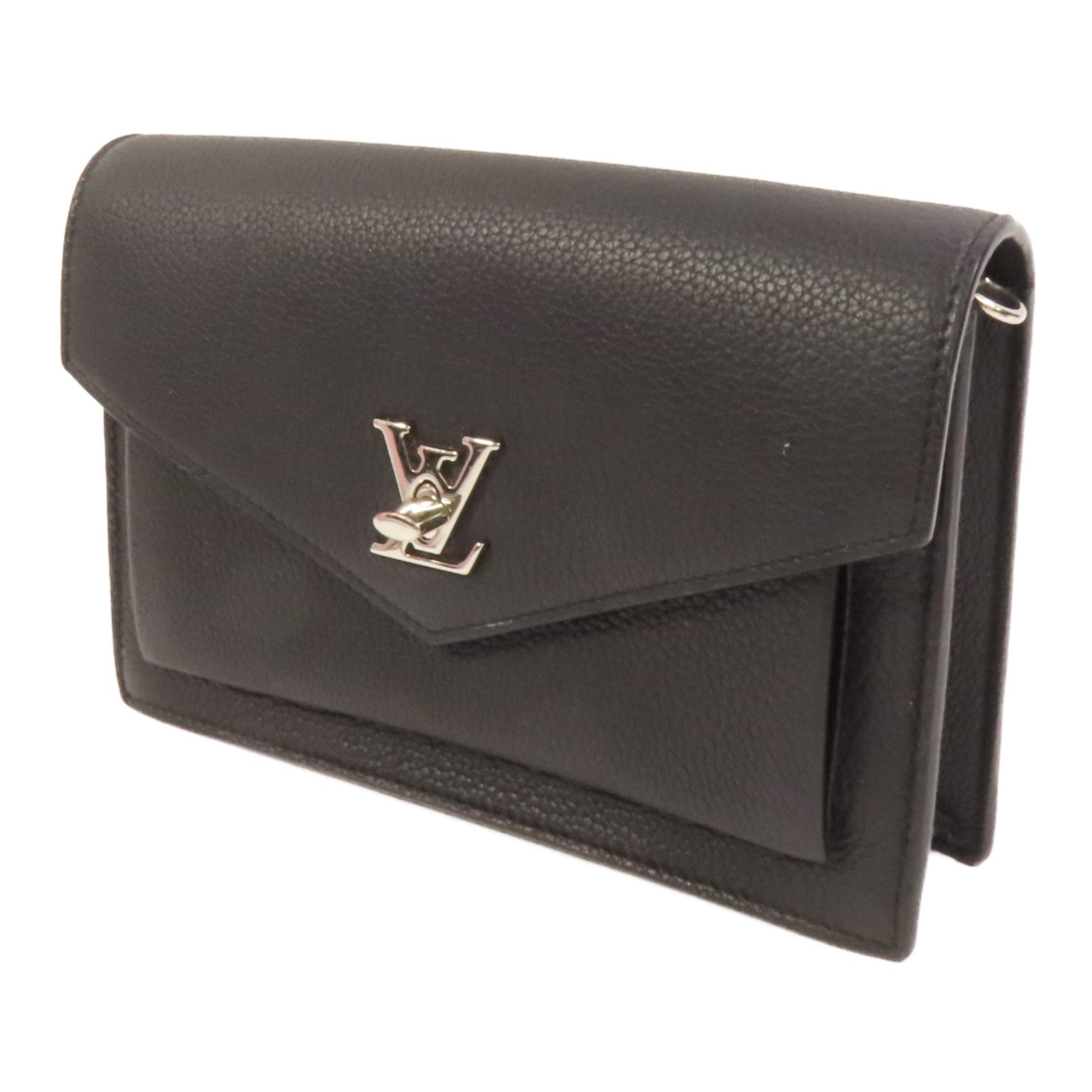LOUIS VUITTON 牛皮皮革Mylockme銀扣鏈帶肩背袋