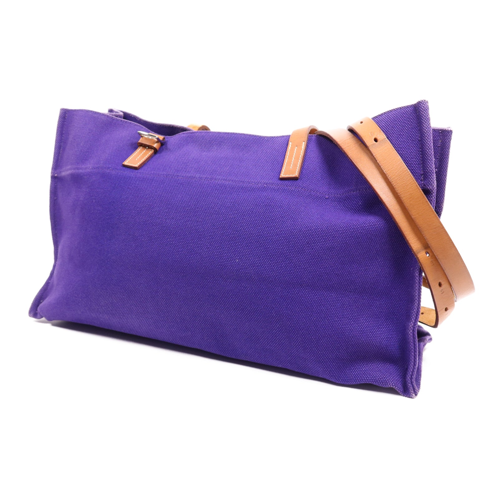 HERMES 帆布Etriviere Elan銀扣肩背袋