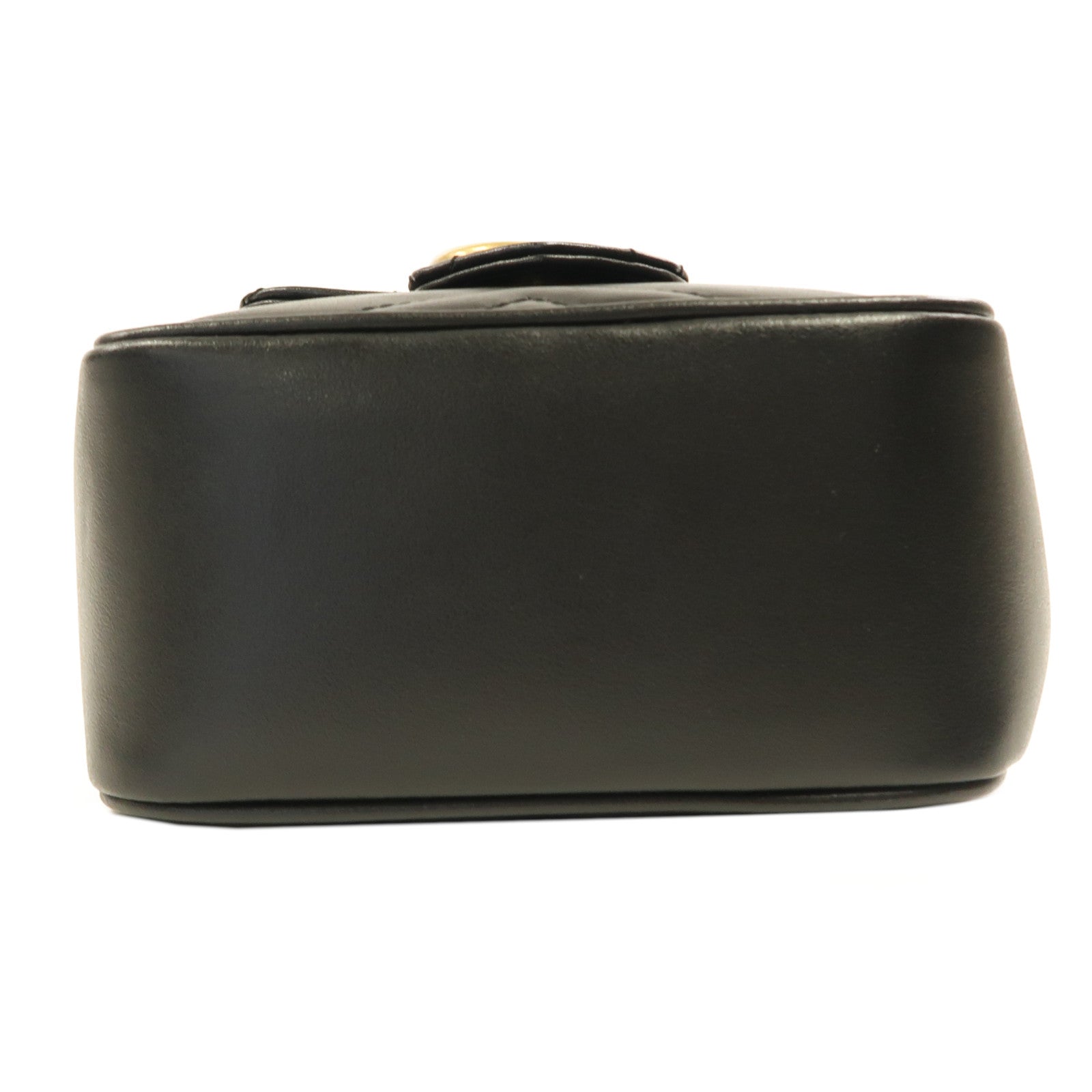 GUCCI Herringbone GG GHW Bucket Bag Shoulder Bag 746433 Calfskin Leather Black