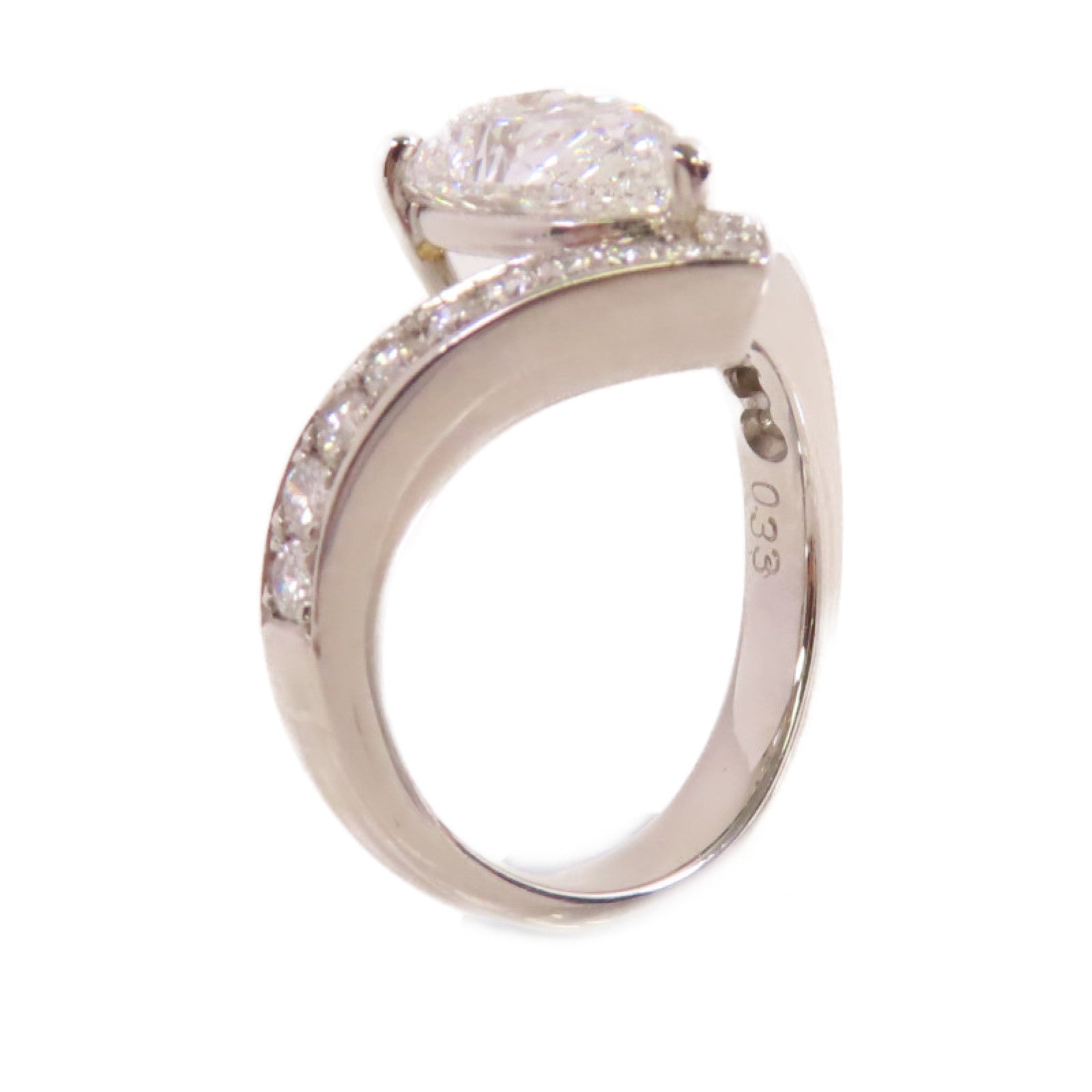 JEWELRY (PRICE DOWN) 2.032ct Diamond 0.33ct Diamond Ring PT900 Platinum US#4.5