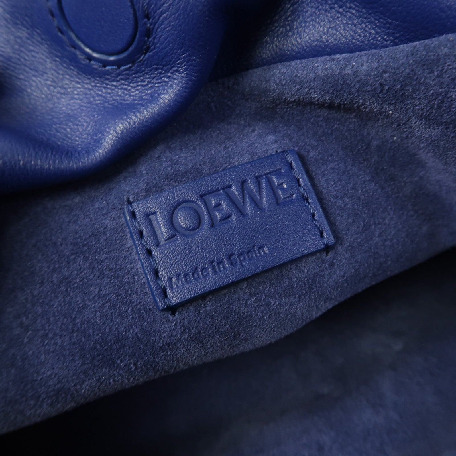 LOEWE 牛皮皮革Medium Flamenco Clutch肩背袋藍色