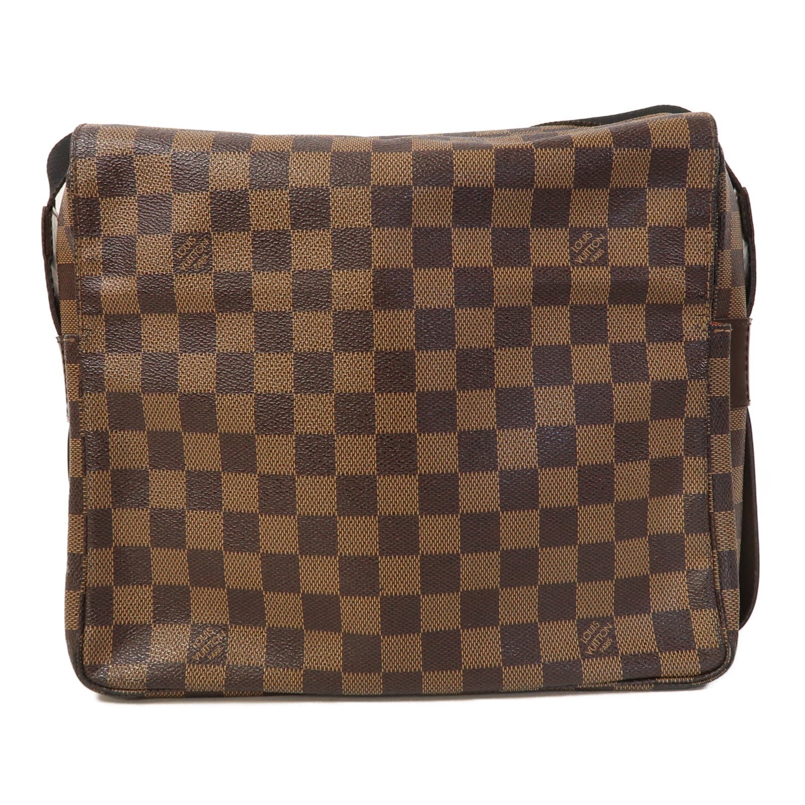 LOUIS VUITTON 【激減優惠】Damier Ebene Naviglio金扣肩背袋啡色