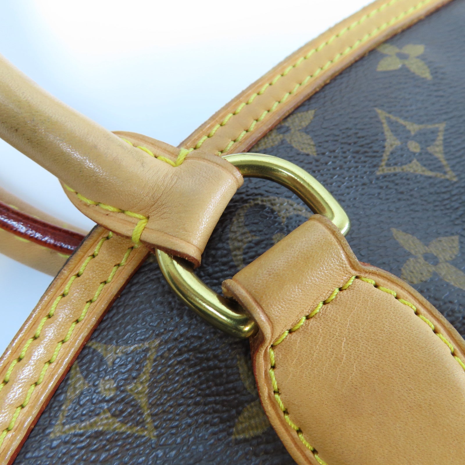 LOUIS VUITTON Monogram Lockit Horizontal金扣手挽袋啡色