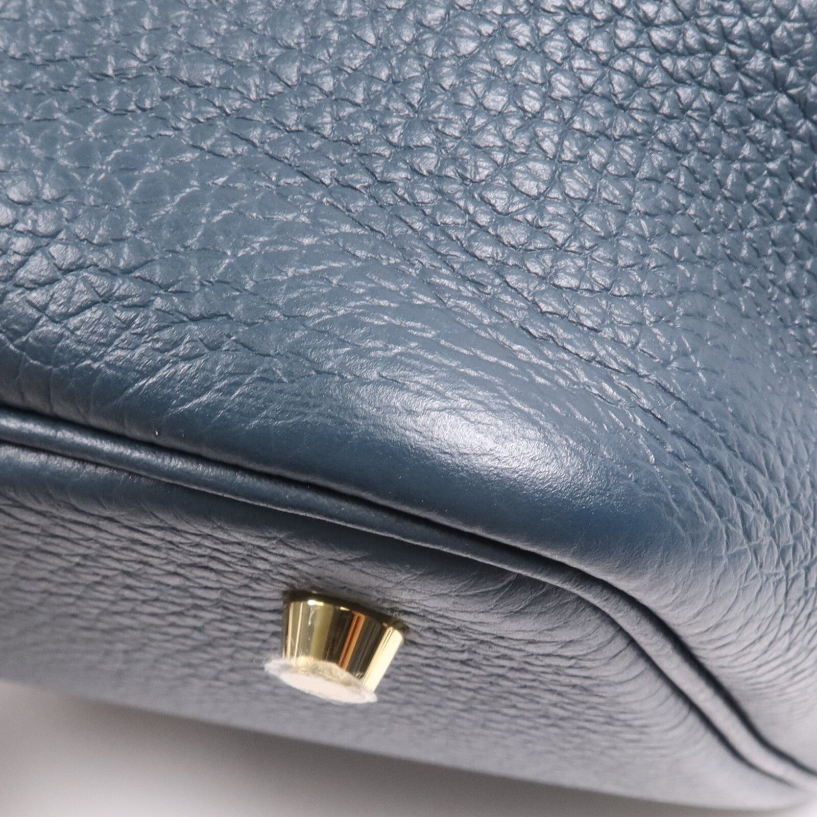 HERMES Clemence皮革Picotin MM金扣手挽袋 Vert Cypres