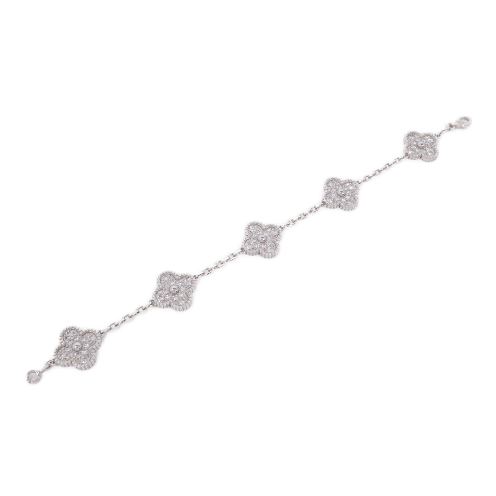 Van Cleef & Arpels 18k白金/鑽石Vintage Alhambra Bracelet手鏈