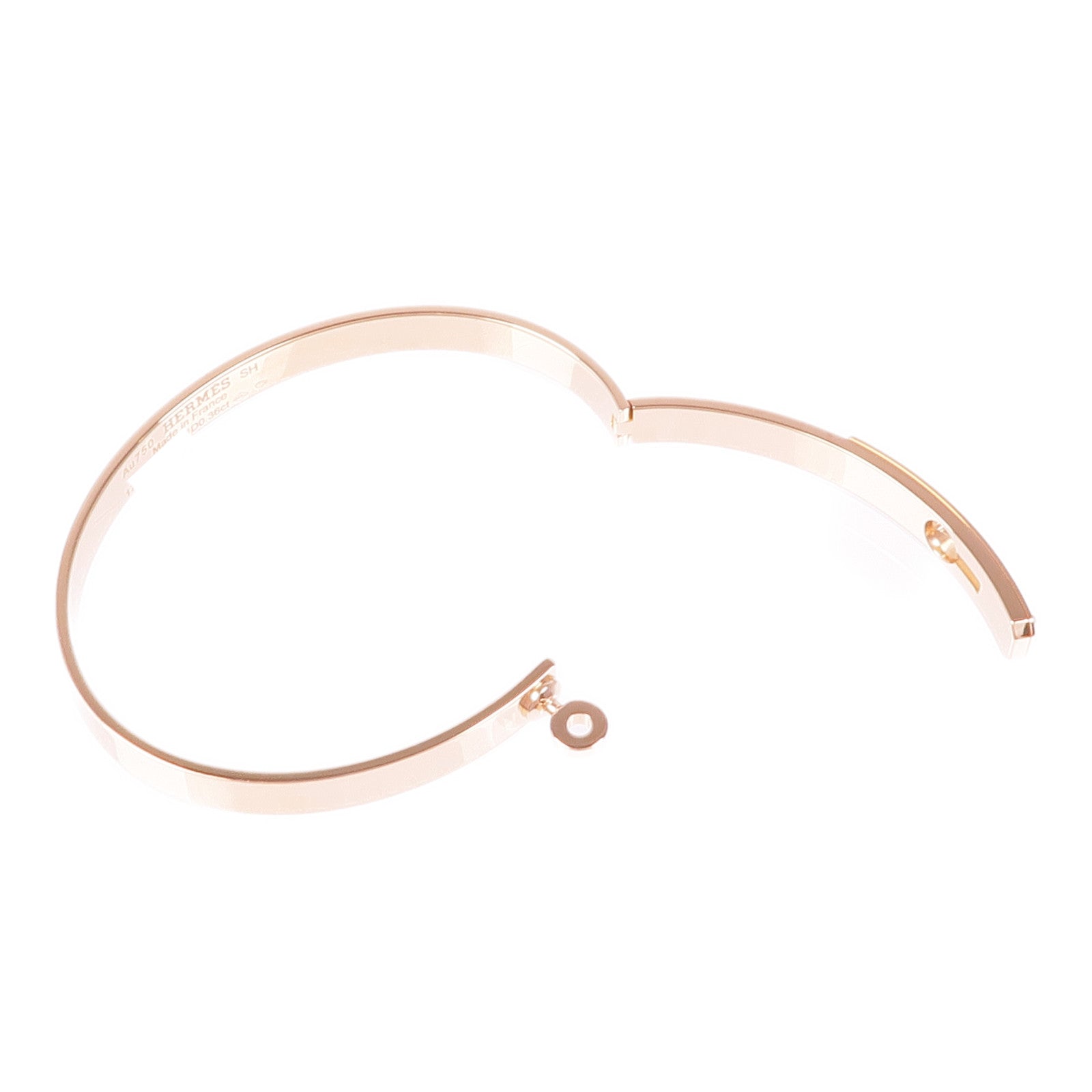 HERMES 18K玫瑰金Kelly Bracelet鑽石手鏈US#15.5 Hermes#61