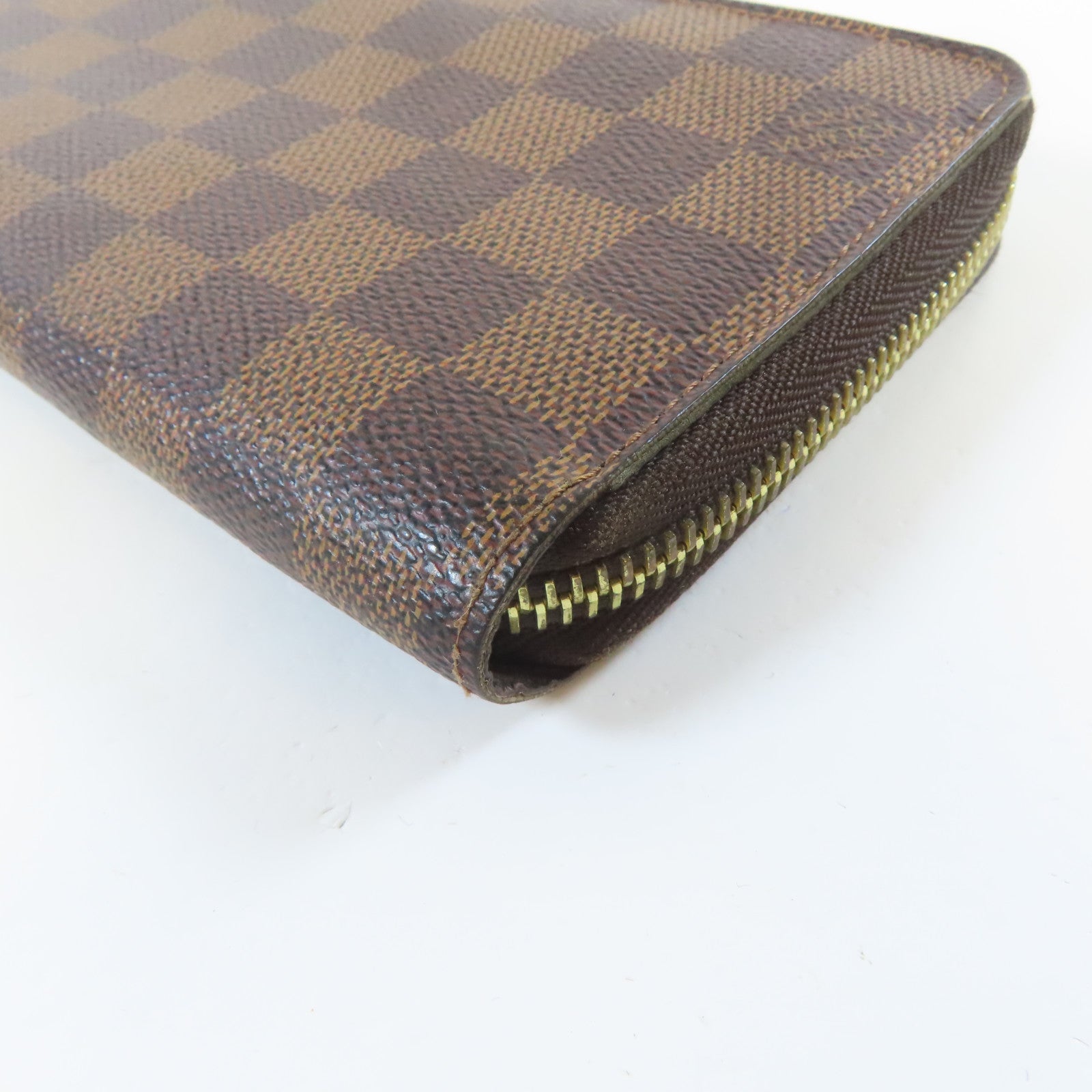 LOUIS VUITTON Damier Zippy Wallet金扣長錢包啡色