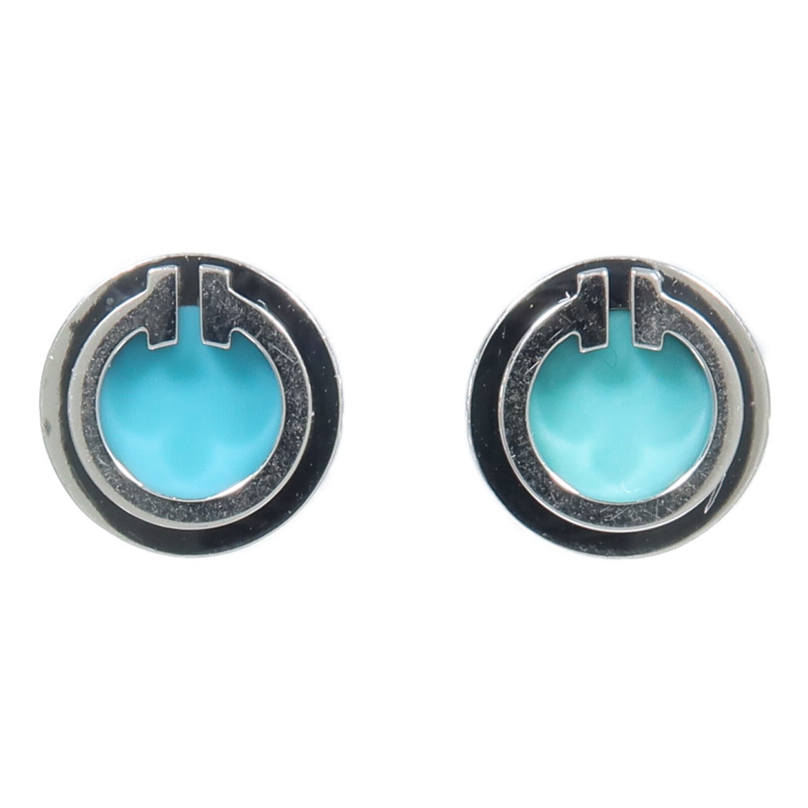 TIFFANY＆CO 18K白金T Turquoise Circle耳環