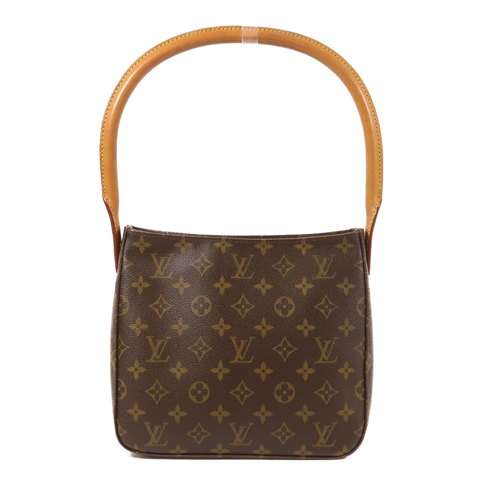 LOUIS VUITTON Monogram Looping MM金扣肩背袋棕色
