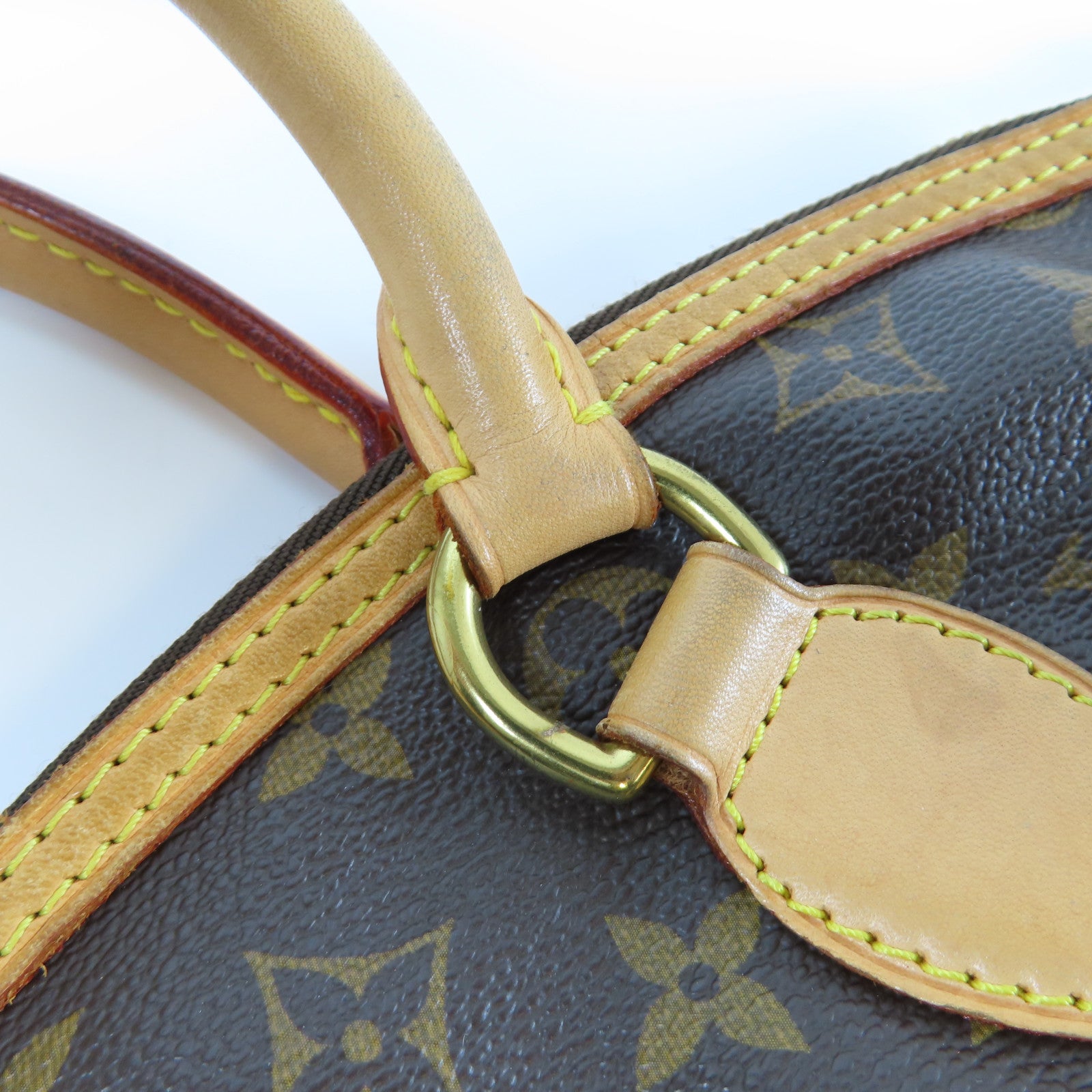 LOUIS VUITTON Monogram Lockit Horizontal金扣手挽袋啡色