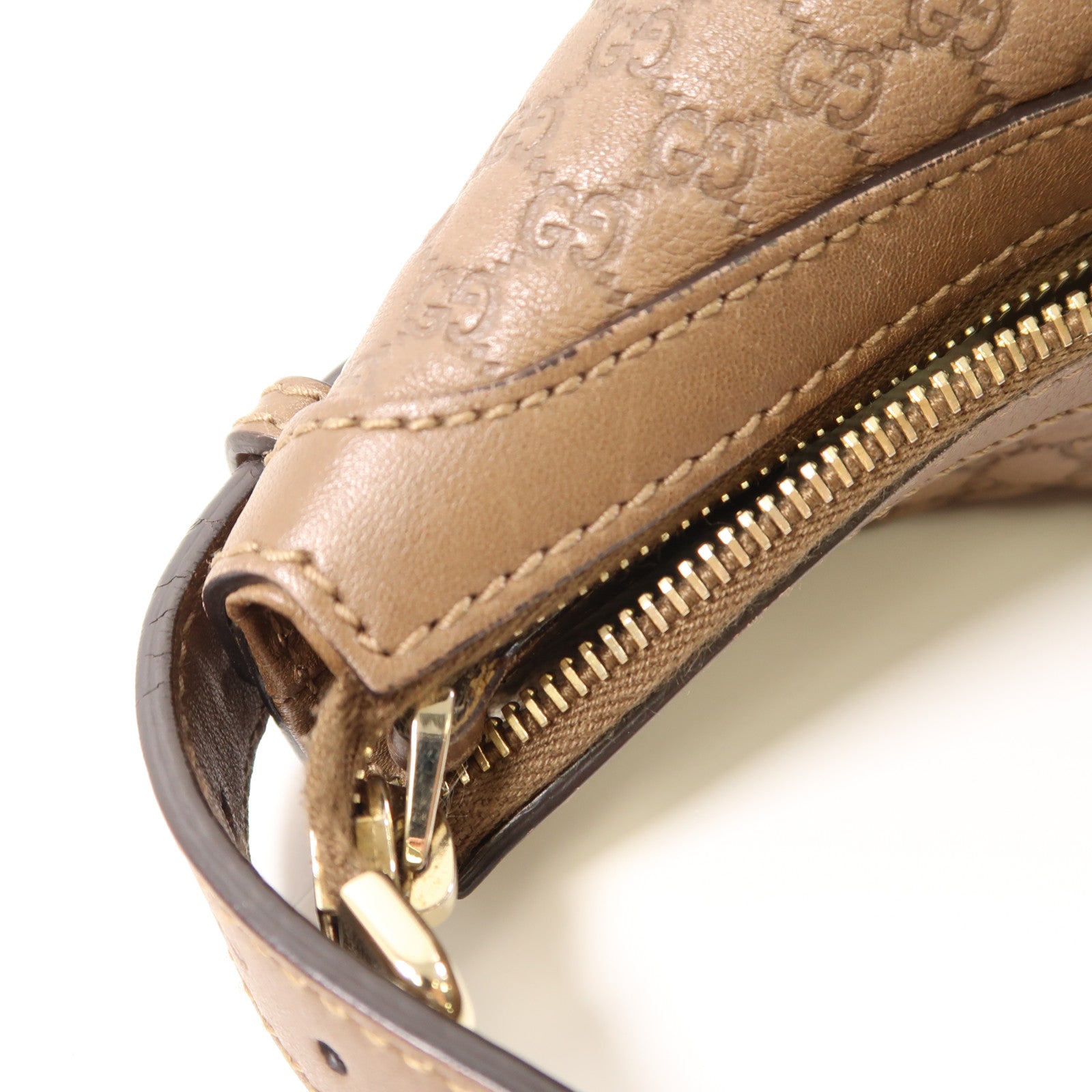 GUCCI GG SHW Shoulder Bag 309618 Calfskin Leather Brown