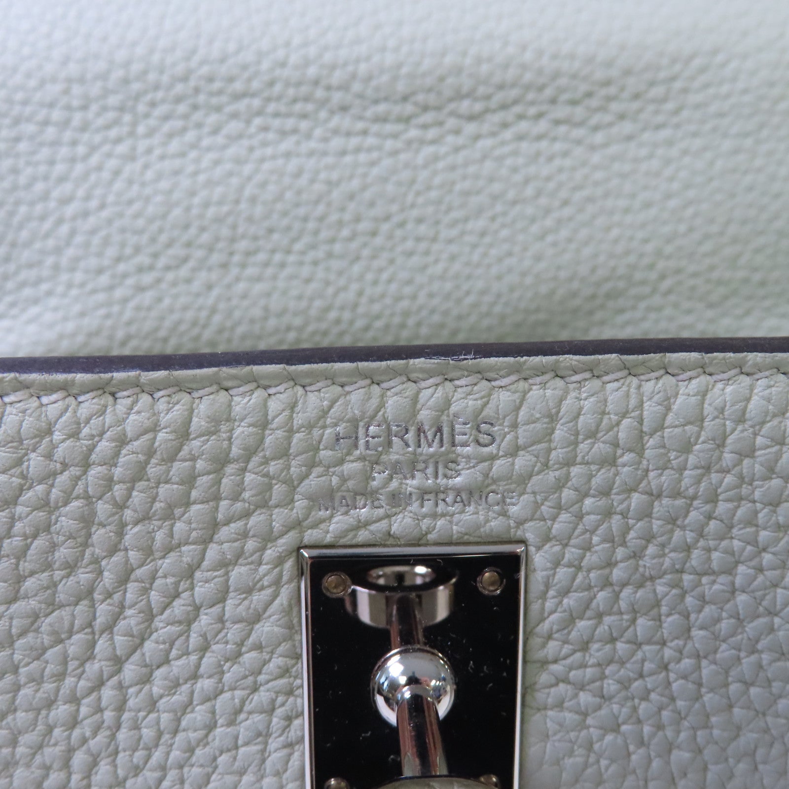 HERMES 【激減優惠】Togo皮革Kelly 25 2way Handbag銀扣手挽肩背兩用袋Gris Neve水晶灰色