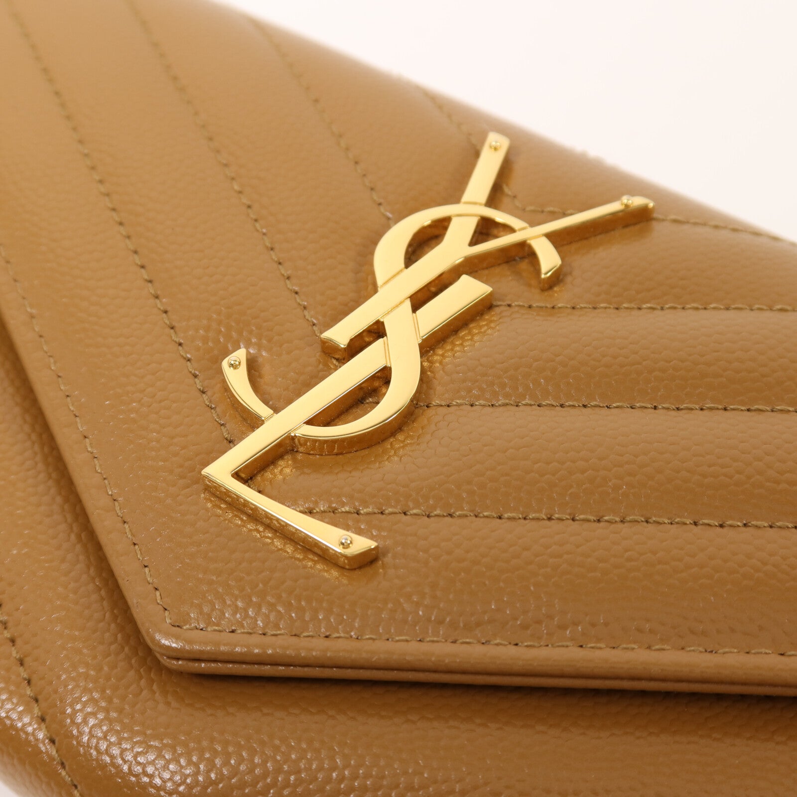 SAINT LAURENT 【激減優惠】牛皮皮革Large Flap Wallet金扣長錢包