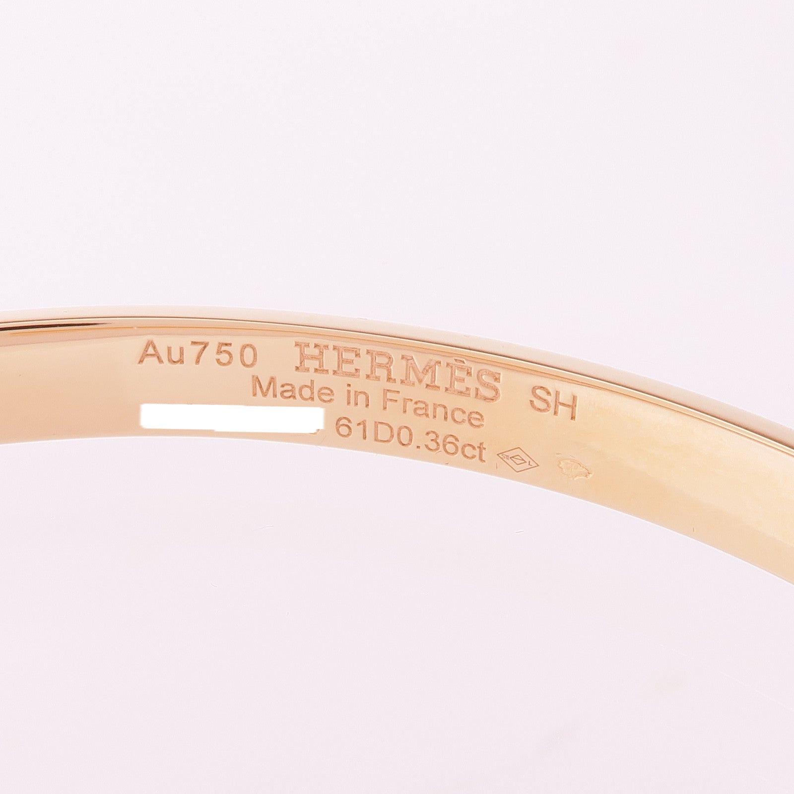 HERMES 18K玫瑰金Kelly Bracelet鑽石手鏈US#15.5 Hermes#61